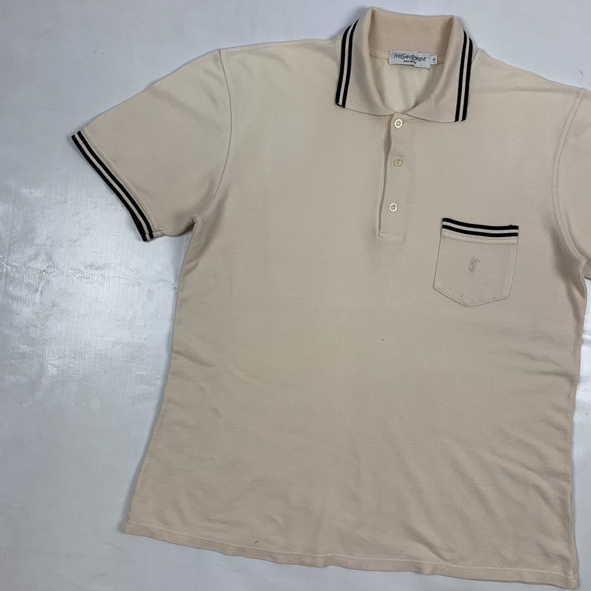 Saint Laurent Paris × Vintage × Yves Saint Laurent Vintage Yves Saint Laurent Polos Shirt Size US M / EU 48-50 / 2 - 2 Thumbnail