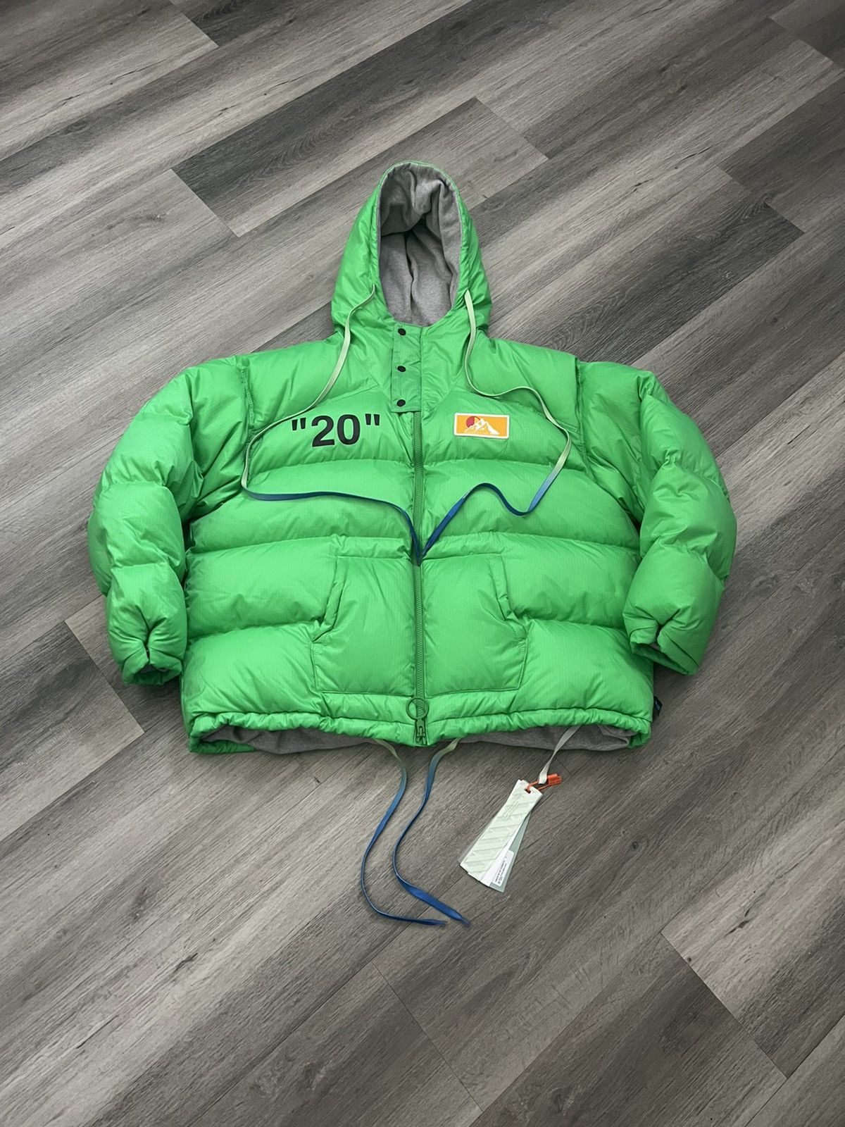 Off white green puffer online