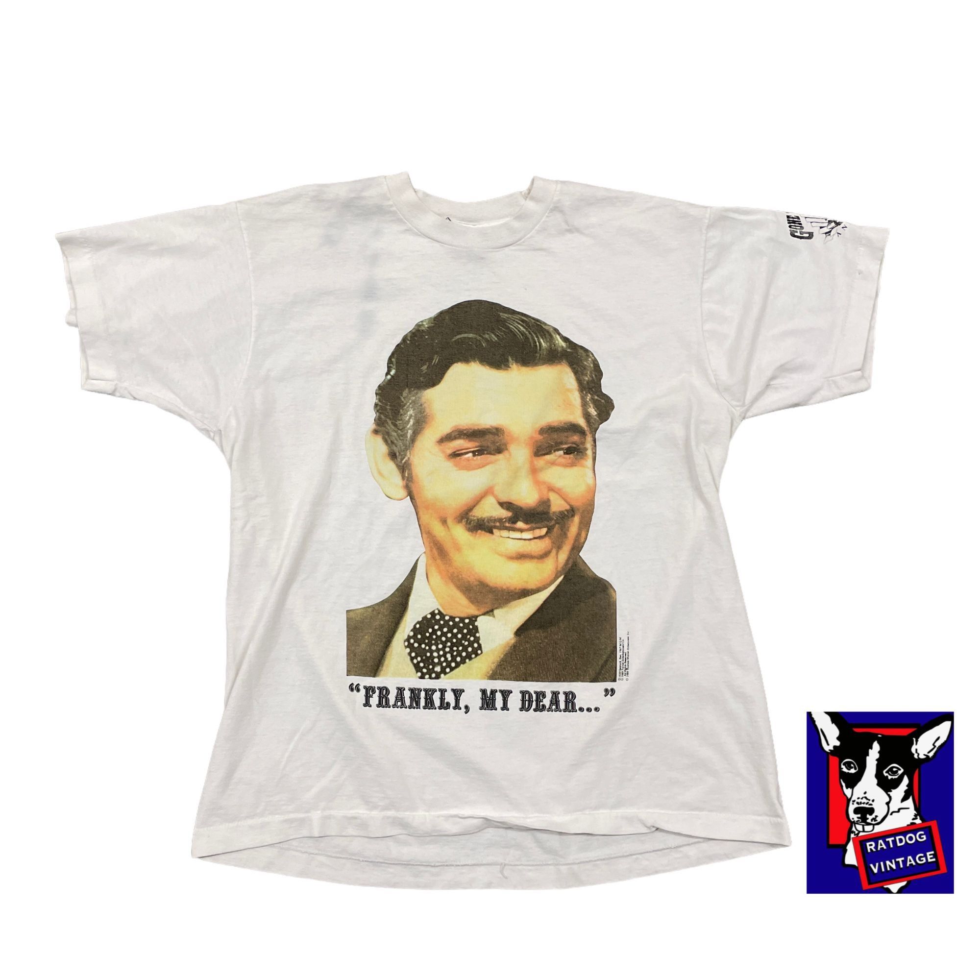 80s VTG White Gone With newest The Wind Frankly My Dear T Shirt XL Screen Star