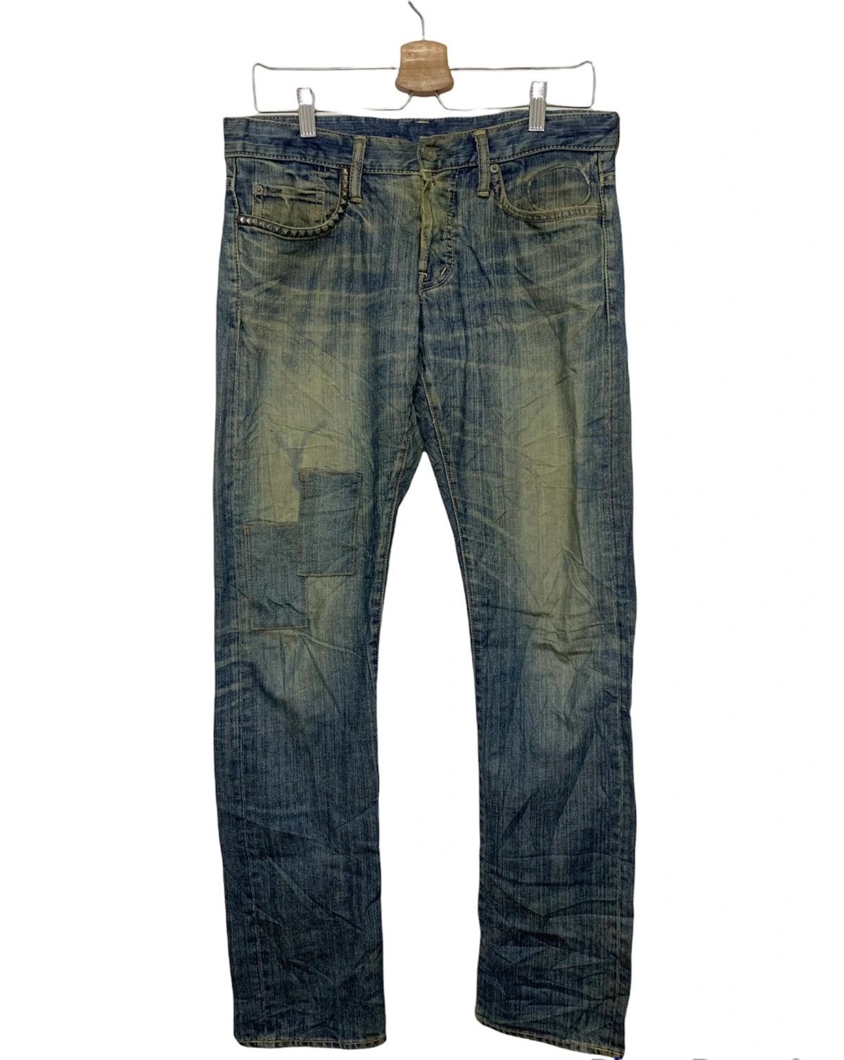 image of Hysteric Glamour Design Kinky Patchwork Denim in Blue Jean, Men's (Size 32)