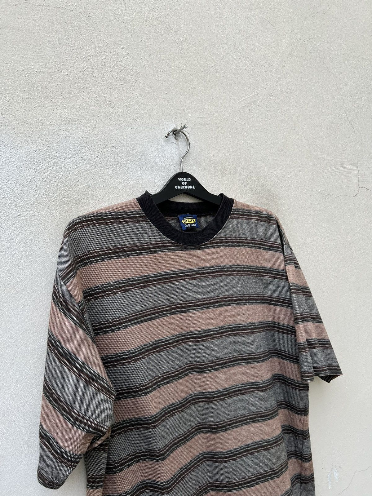 Vintage Vintage 90s UTILITY Border Striped tee Skate Grunge Surfing Size US L / EU 52-54 / 3 - 5 Thumbnail