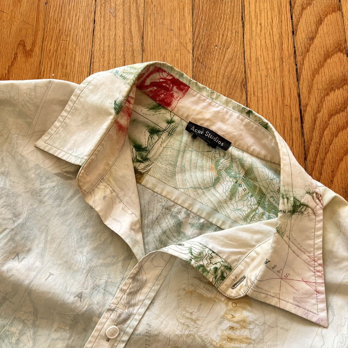 Acne Studios Acne Studios Map Print Shirt Size US XL / EU 56 / 4 - 4 Thumbnail