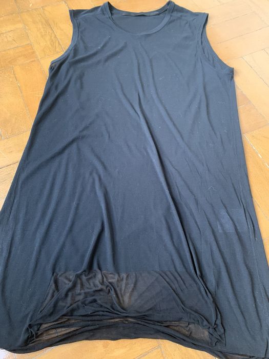 Julius Japan Made Black Elongated Tank With Semi Sheer Back Panel | Grailed