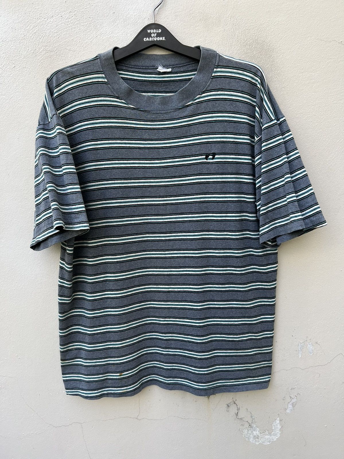 Hang Ten Vintage 80s 90s Hang Ten Striped t shirt Surfing Grunge Size US L / EU 52-54 / 3 - 3 Thumbnail