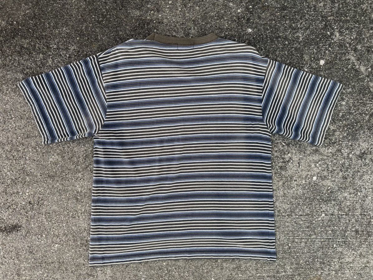 Anchor Blue × Vintage Vintage 90s Anchor Blue Sun Fade Narrow Striped tee Grunge Size US M / EU 48-50 / 2 - 2 Thumbnail