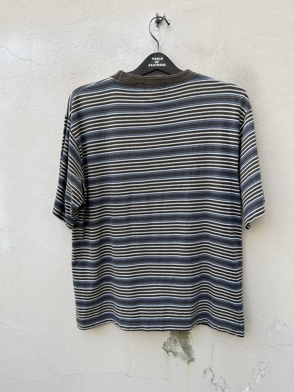 Anchor Blue × Vintage Vintage 90s Anchor Blue Sun Fade Narrow Striped tee Grunge Size US M / EU 48-50 / 2 - 6 Thumbnail