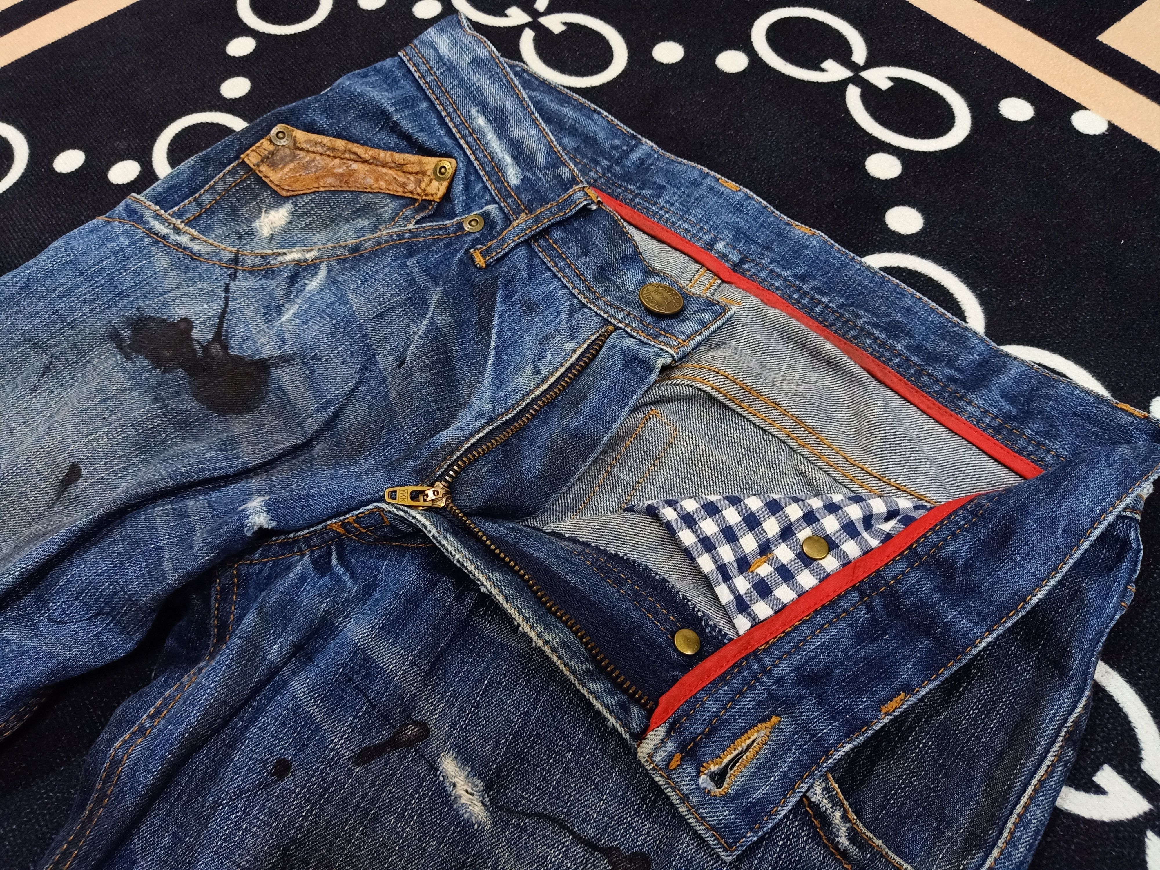 Matsuda MATSUDA MONSIEUR NICOLE Distressed Paint Splatter Jeans Size US 30 / EU 46 - 6 Thumbnail