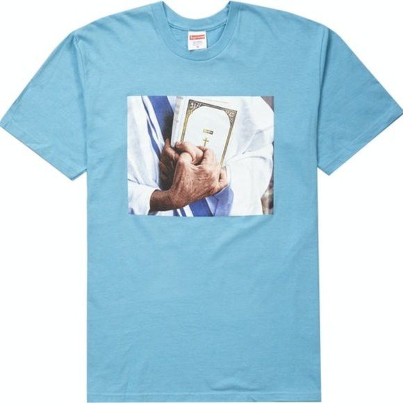 Supreme NWT Supreme Bible Tee - Light Slate - XL Size US XL / EU 56 / 4 - 1 Thumbnail