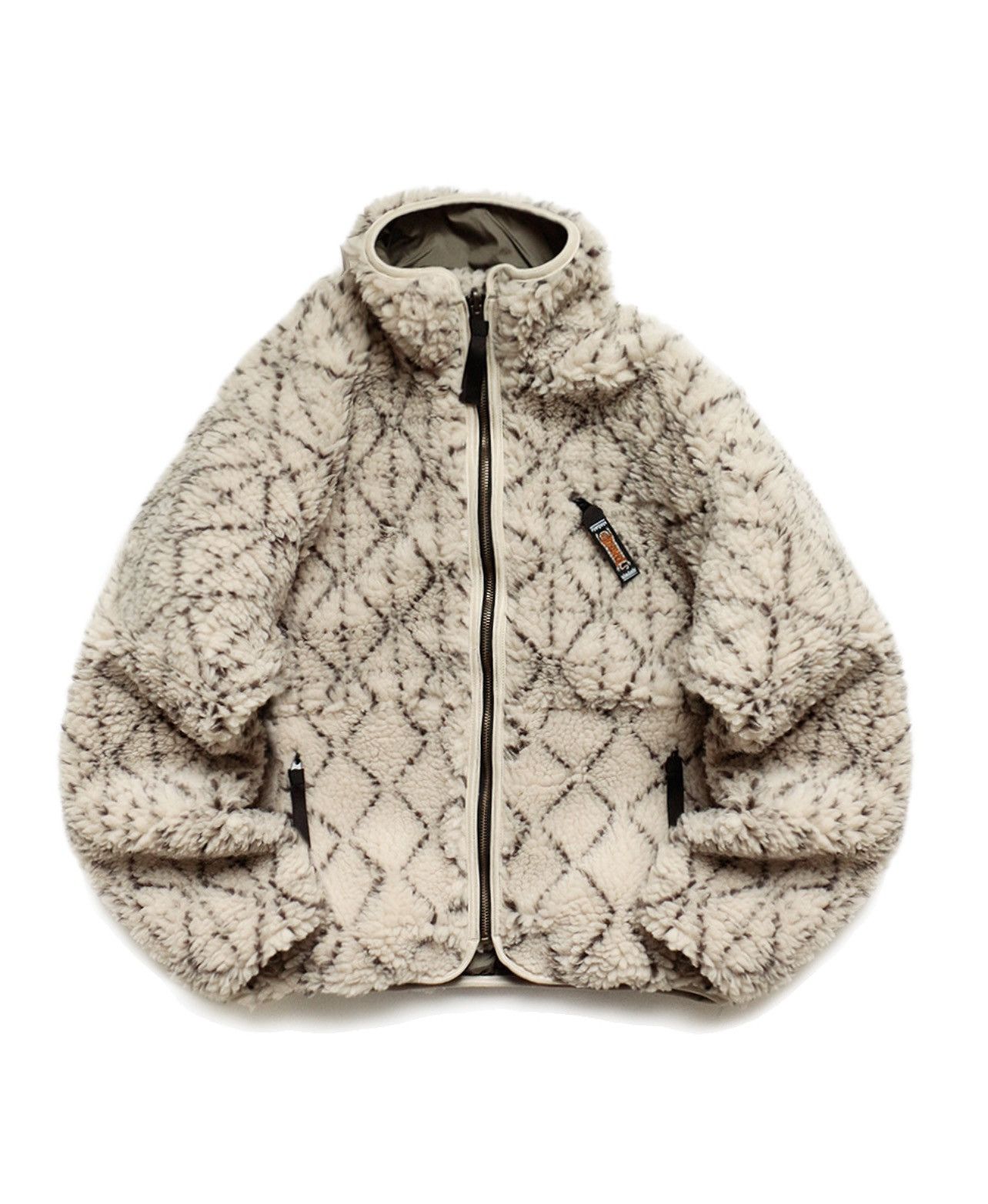 image of Kapital Dogi Boa Fleece Reversible Jacket Size 4 in Cream, Men's