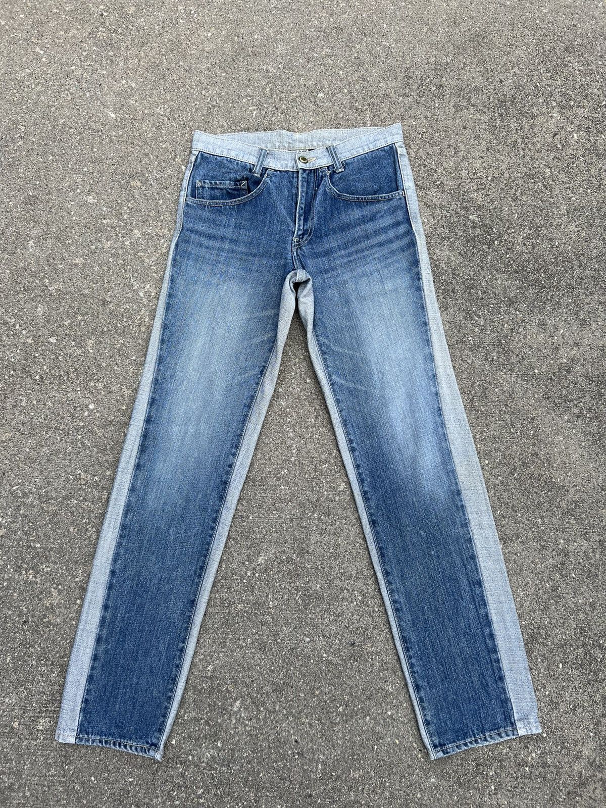 Vintage Vintage JUDGE MEK Japan Two Tones Denim Jeans Size US 29 - 1 Thumbnail