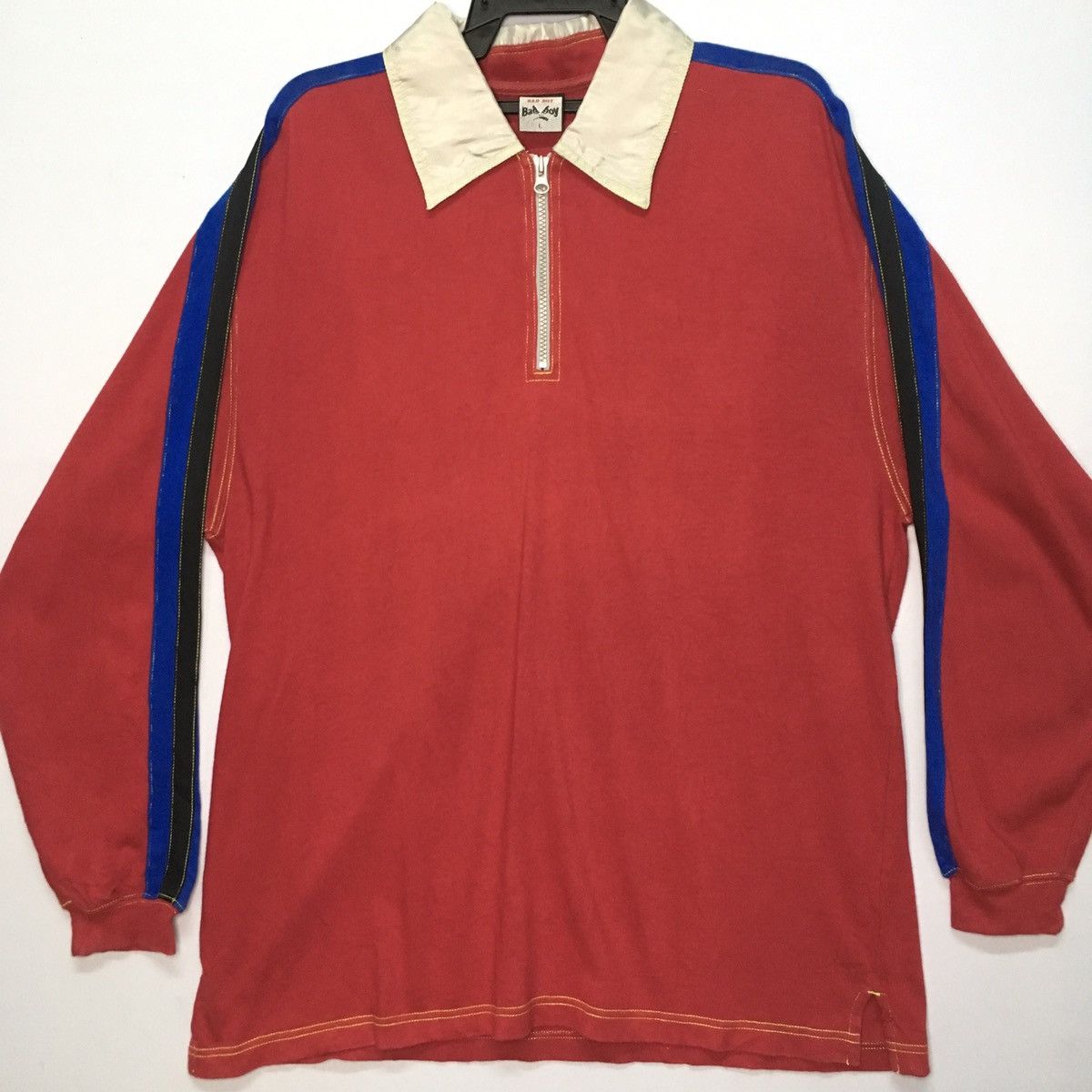 Japanese Brand Vintage Bad Boy Hip Hop Polo Shirt Quarter Zip Size US L / EU 52-54 / 3 - 2 Thumbnail