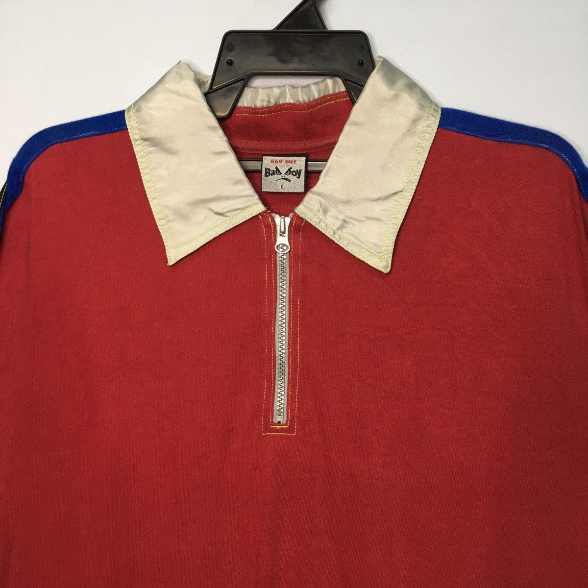 Japanese Brand Vintage Bad Boy Hip Hop Polo Shirt Quarter Zip Size US L / EU 52-54 / 3 - 6 Thumbnail
