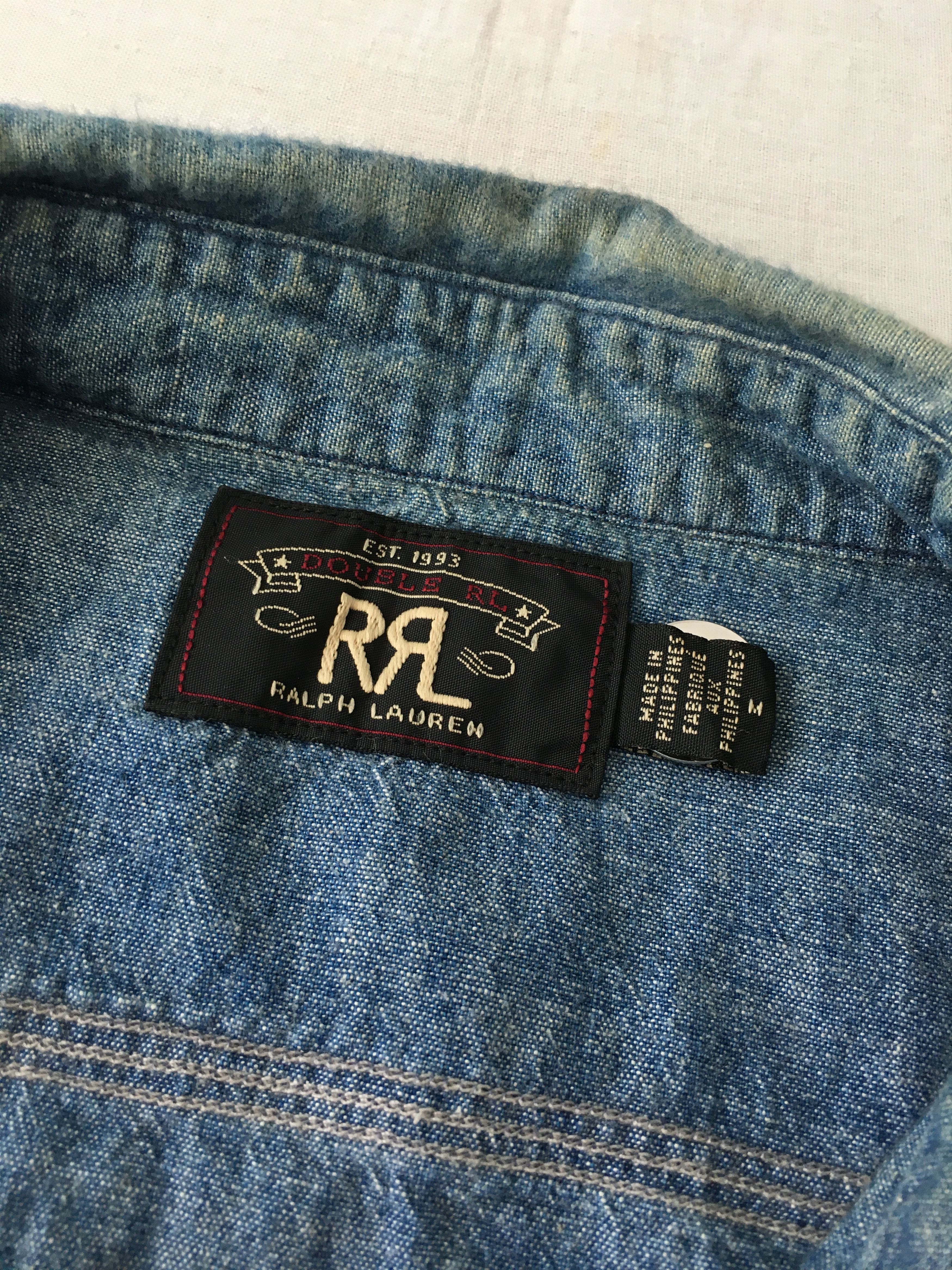 Denim & Supply Ralph Lauren RRL Denim Chambray Shirt Vintage 40s Workwear Style Size US M / EU 48-50 / 2 - 10 Thumbnail