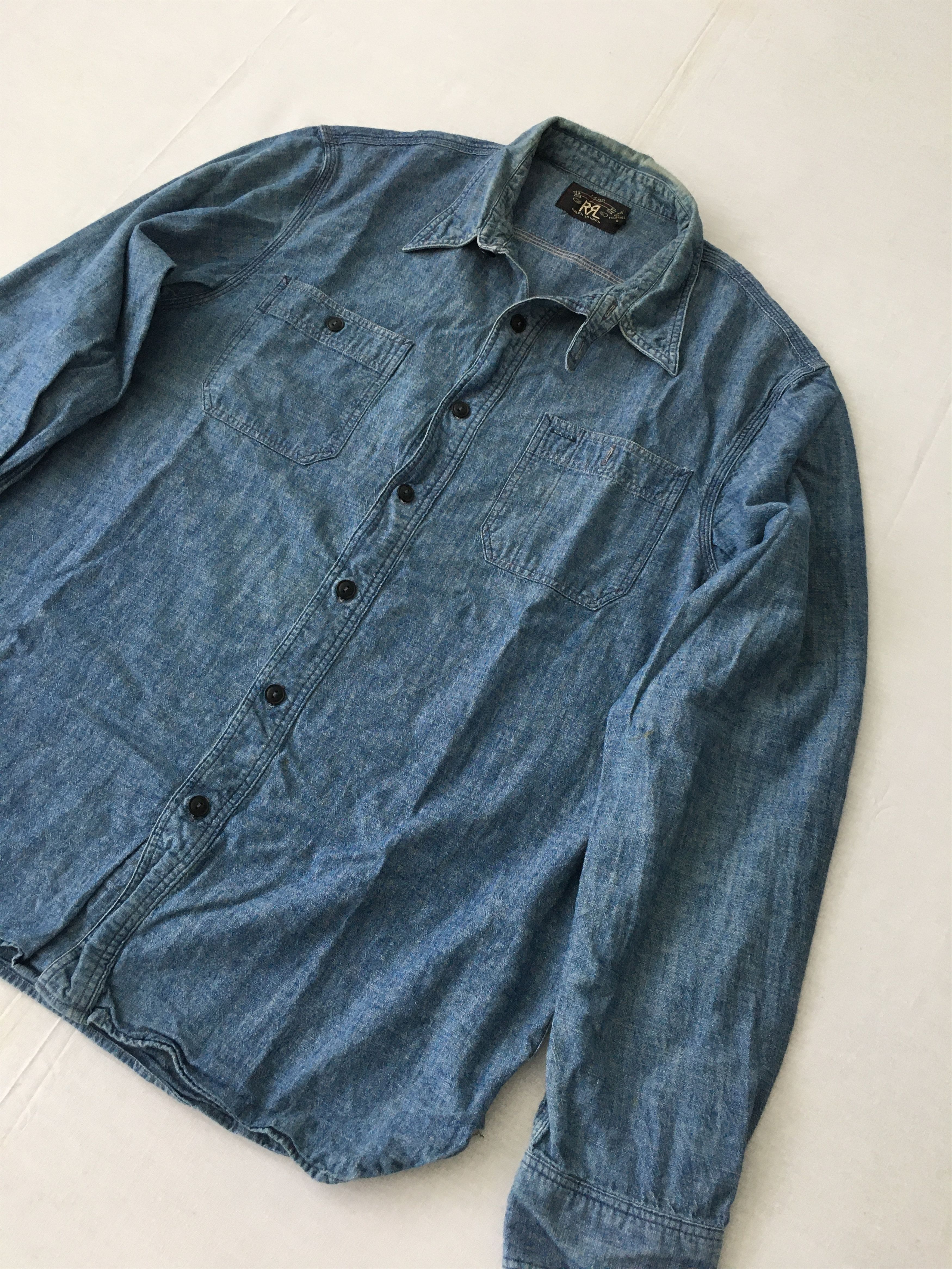 Denim & Supply Ralph Lauren RRL Denim Chambray Shirt Vintage 40s Workwear Style Size US M / EU 48-50 / 2 - 3 Thumbnail