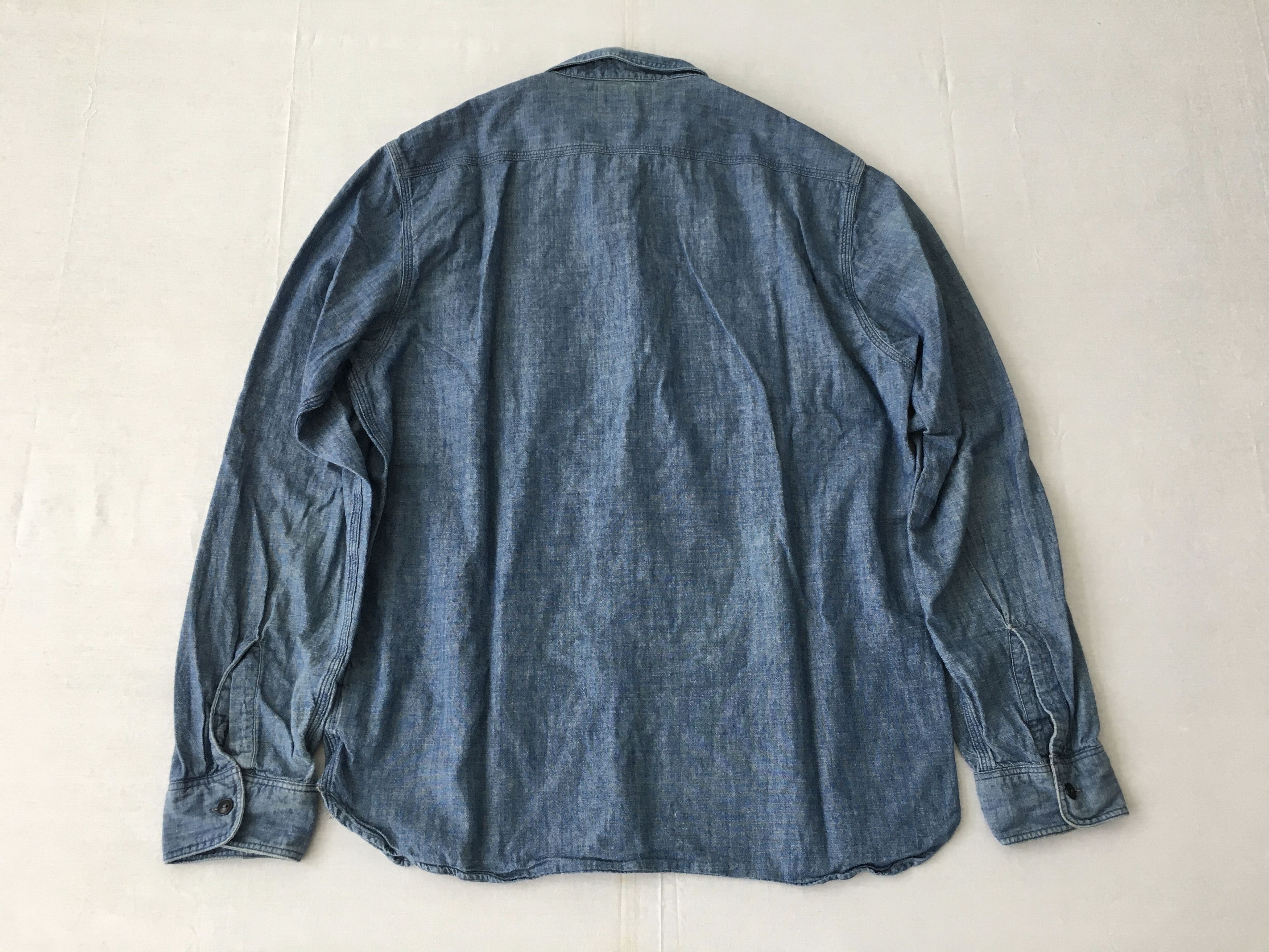 Denim & Supply Ralph Lauren RRL Denim Chambray Shirt Vintage 40s Workwear Style Size US M / EU 48-50 / 2 - 17 Thumbnail