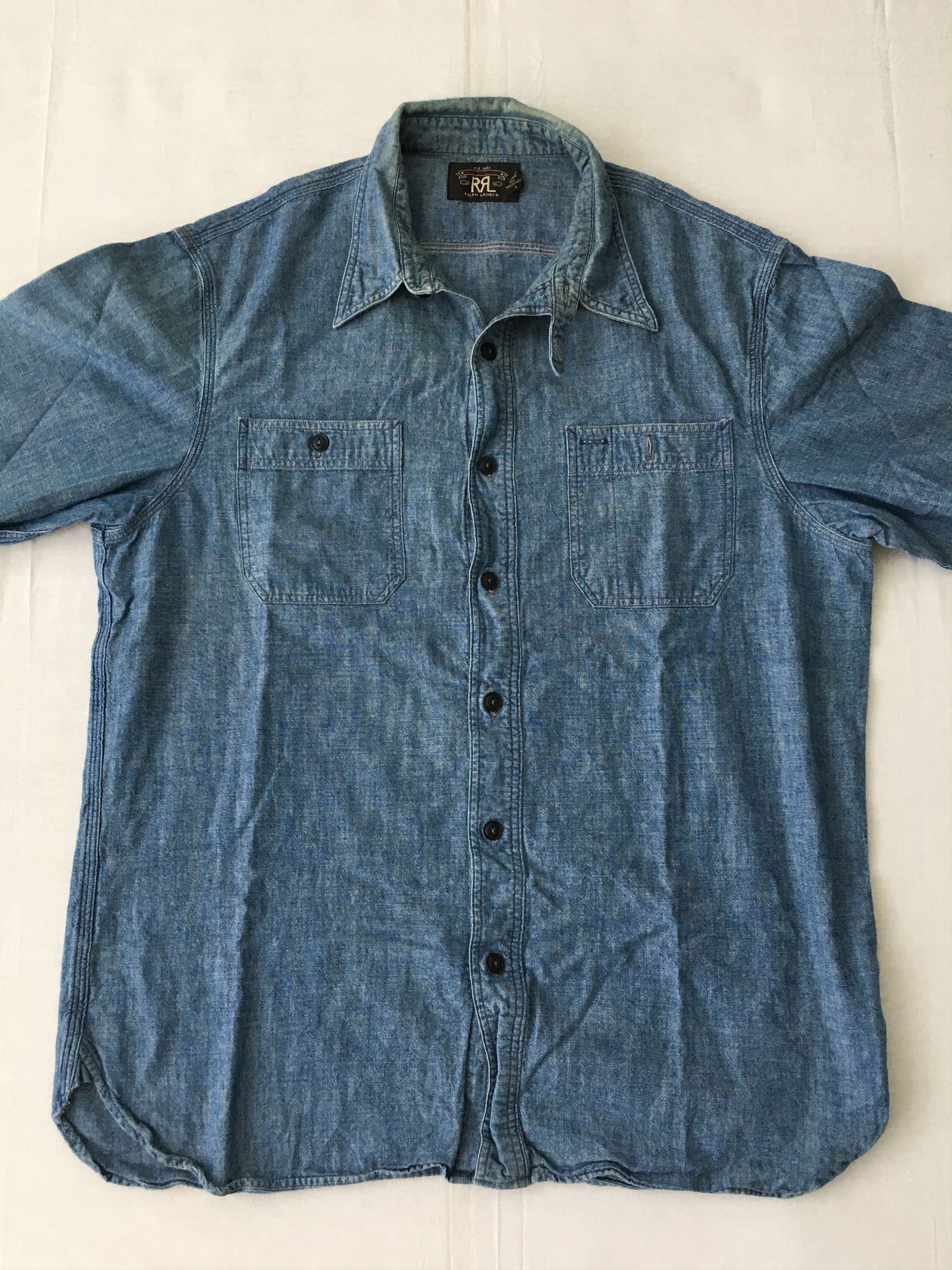 Denim & Supply Ralph Lauren RRL Denim Chambray Shirt Vintage 40s Workwear Style Size US M / EU 48-50 / 2 - 5 Thumbnail