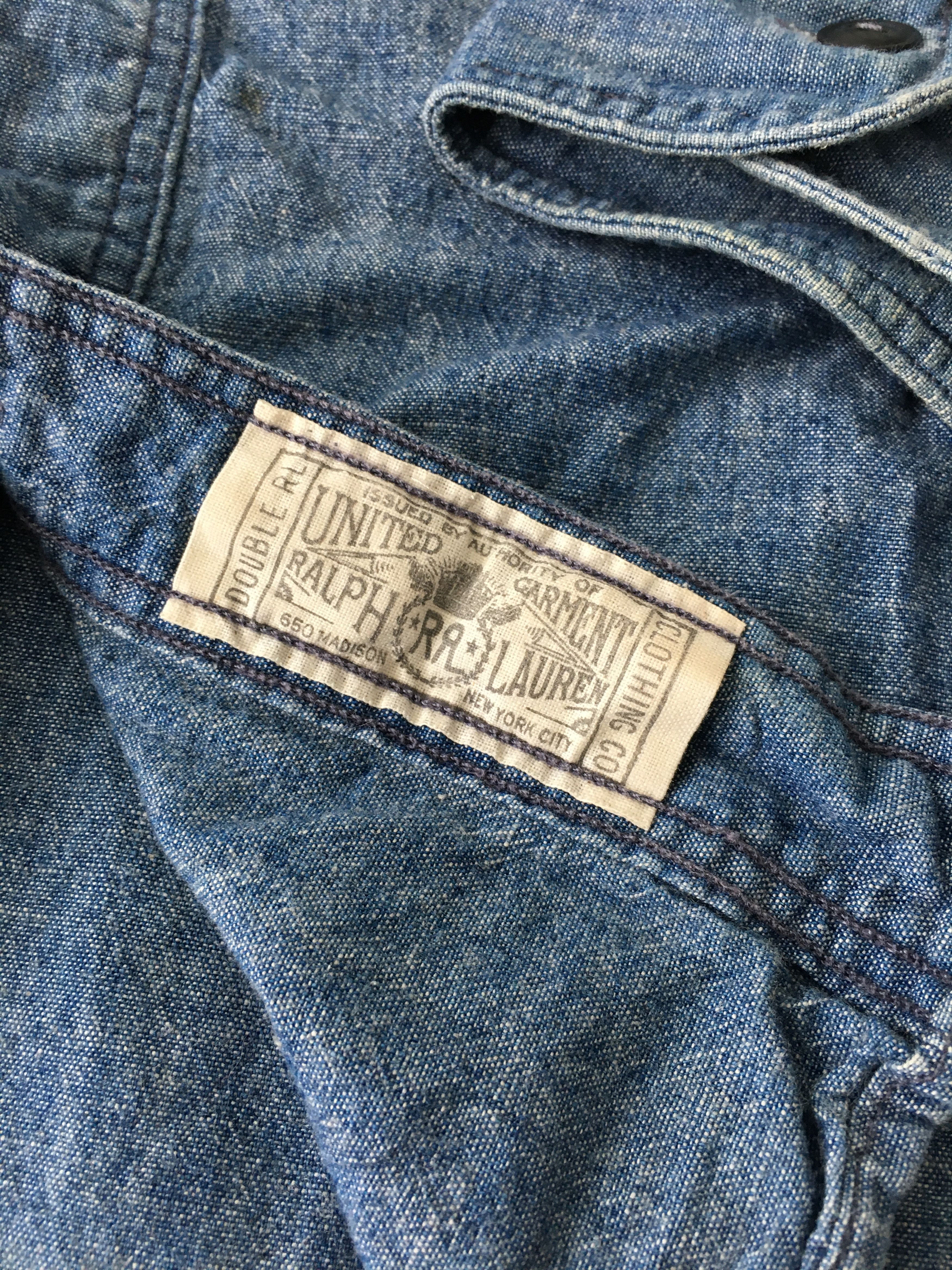 Denim & Supply Ralph Lauren RRL Denim Chambray Shirt Vintage 40s Workwear Style Size US M / EU 48-50 / 2 - 12 Thumbnail