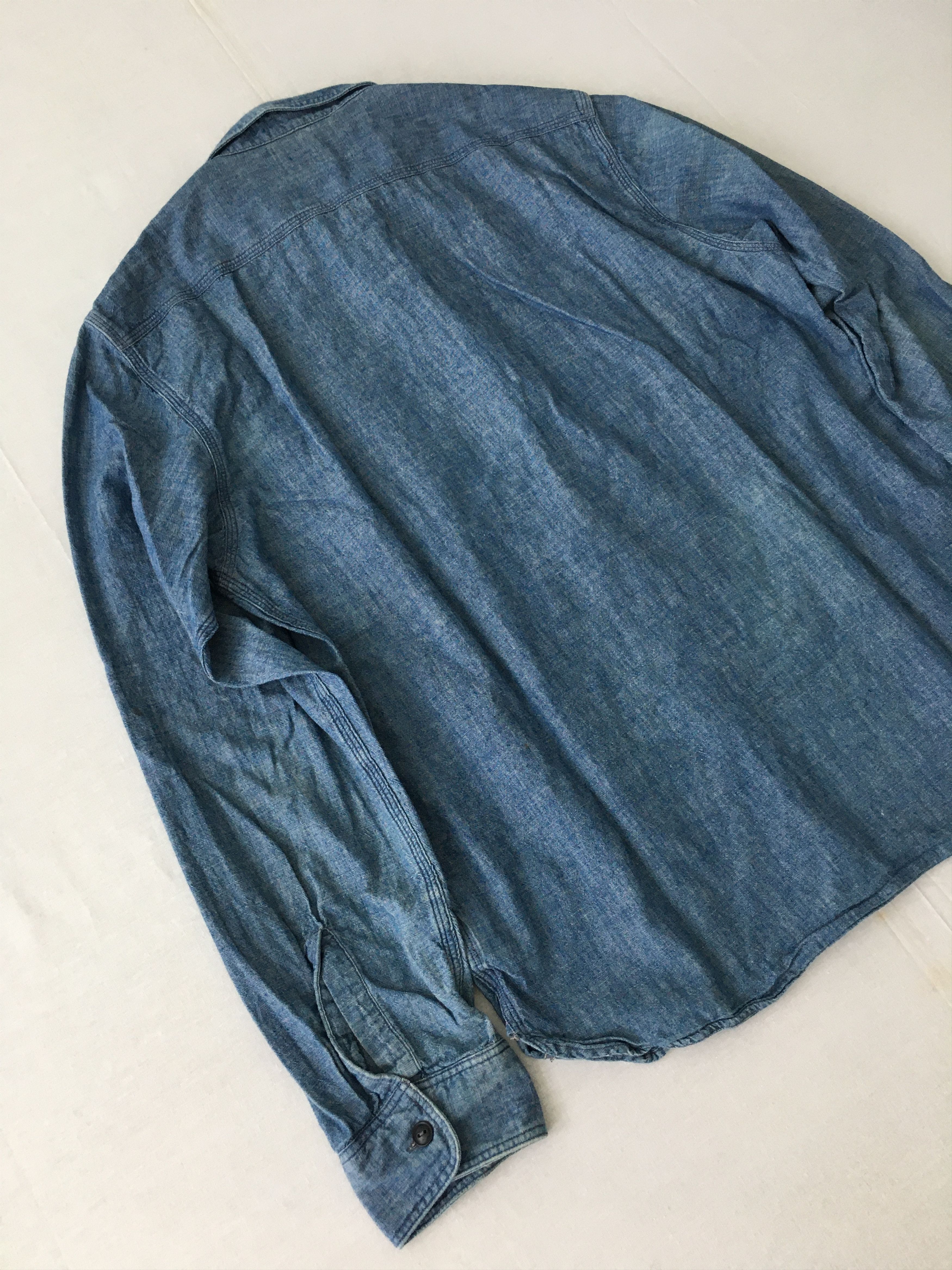 Denim & Supply Ralph Lauren RRL Denim Chambray Shirt Vintage 40s Workwear Style Size US M / EU 48-50 / 2 - 19 Thumbnail