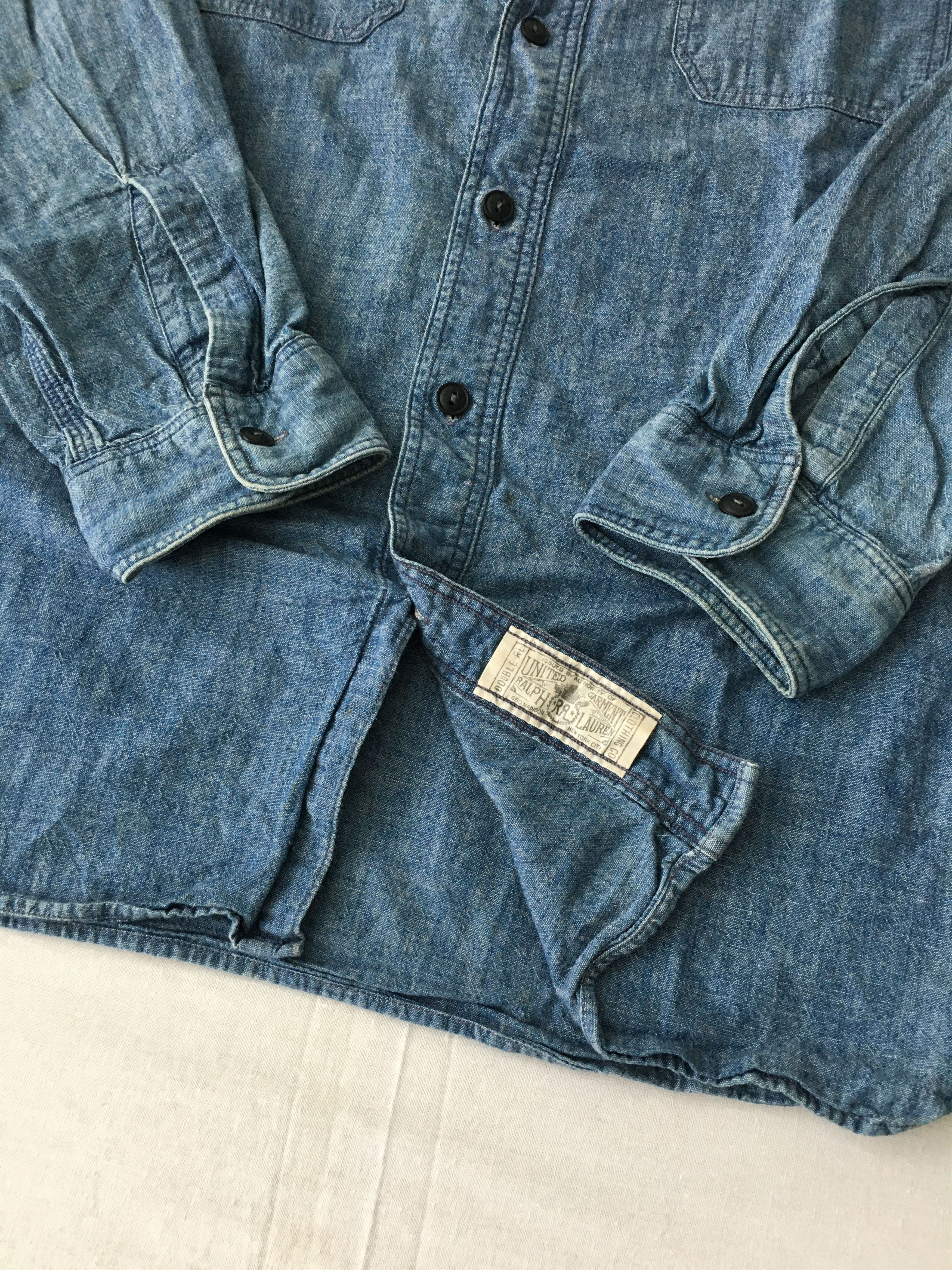 Denim & Supply Ralph Lauren RRL Denim Chambray Shirt Vintage 40s Workwear Style Size US M / EU 48-50 / 2 - 11 Thumbnail