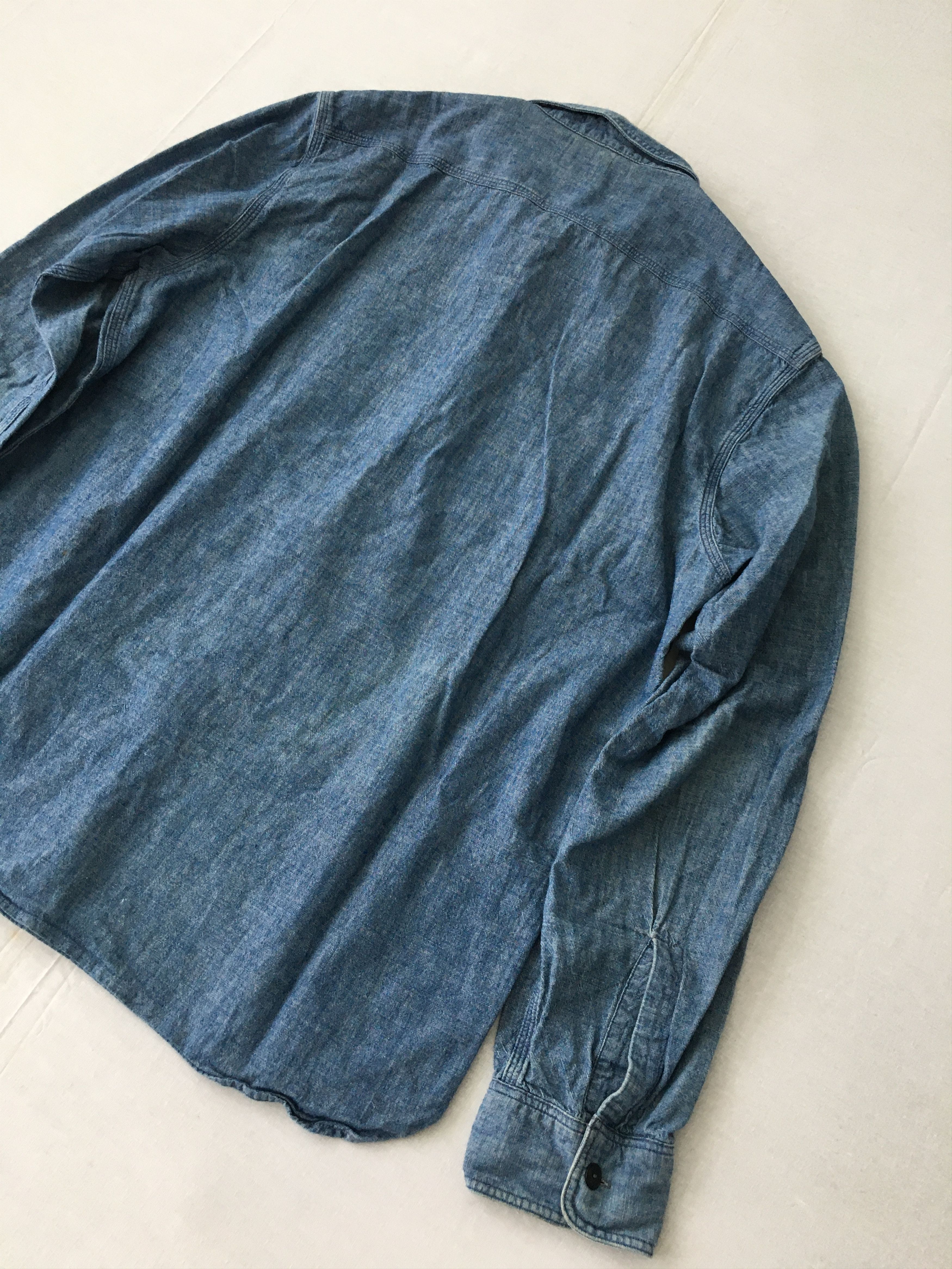 Denim & Supply Ralph Lauren RRL Denim Chambray Shirt Vintage 40s Workwear Style Size US M / EU 48-50 / 2 - 18 Thumbnail