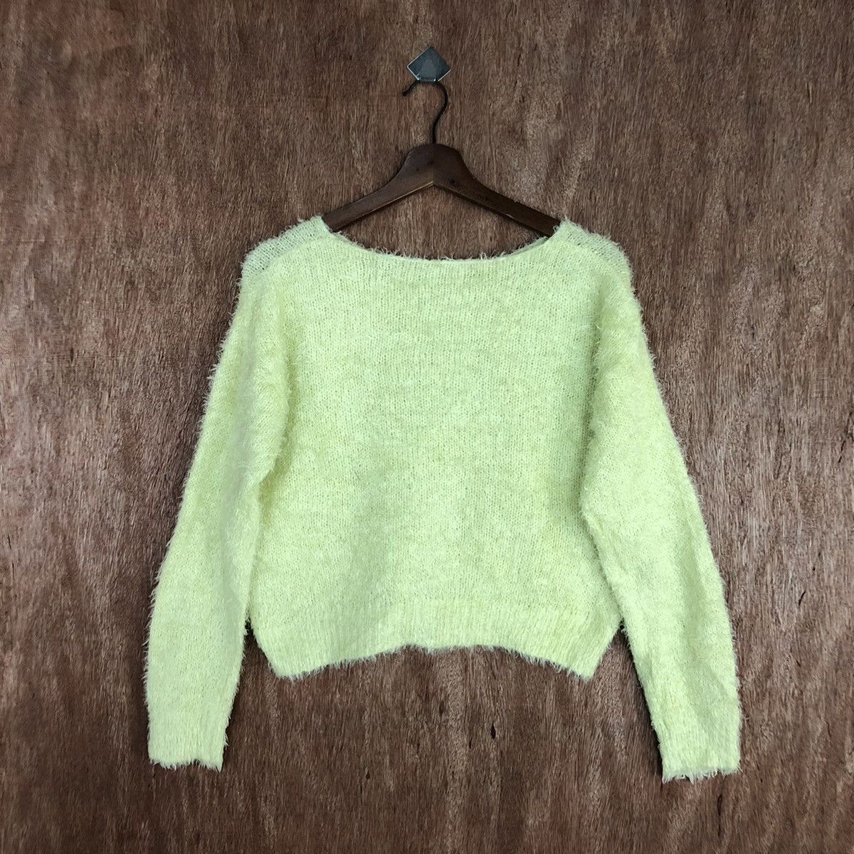 Aran Isles Knitwear × Japanese Brand GU Japan Yellow Mohair Knitwear #0483 Size US M / EU 48-50 / 2 - 9 Thumbnail