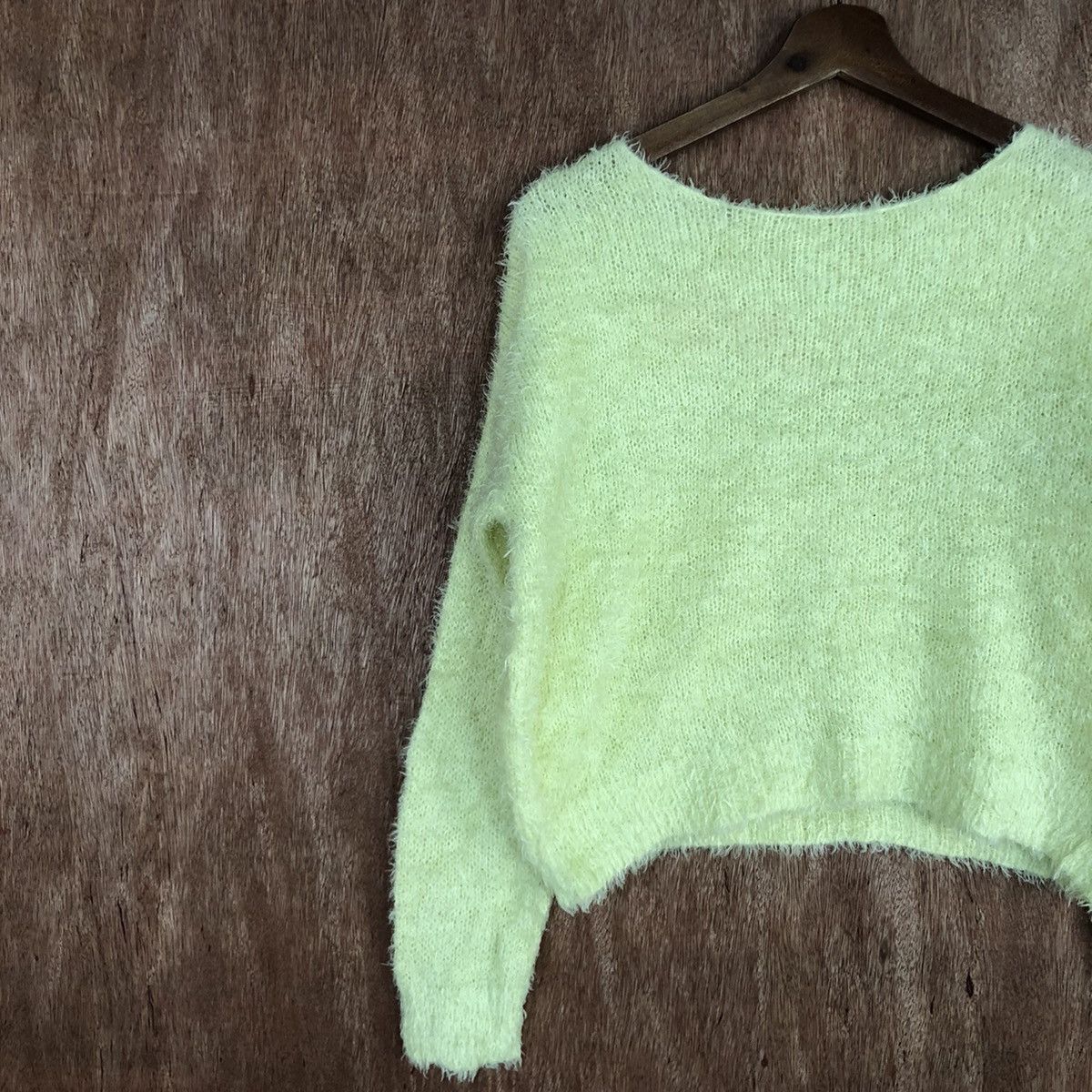 Aran Isles Knitwear × Japanese Brand GU Japan Yellow Mohair Knitwear #0483 Size US M / EU 48-50 / 2 - 7 Thumbnail