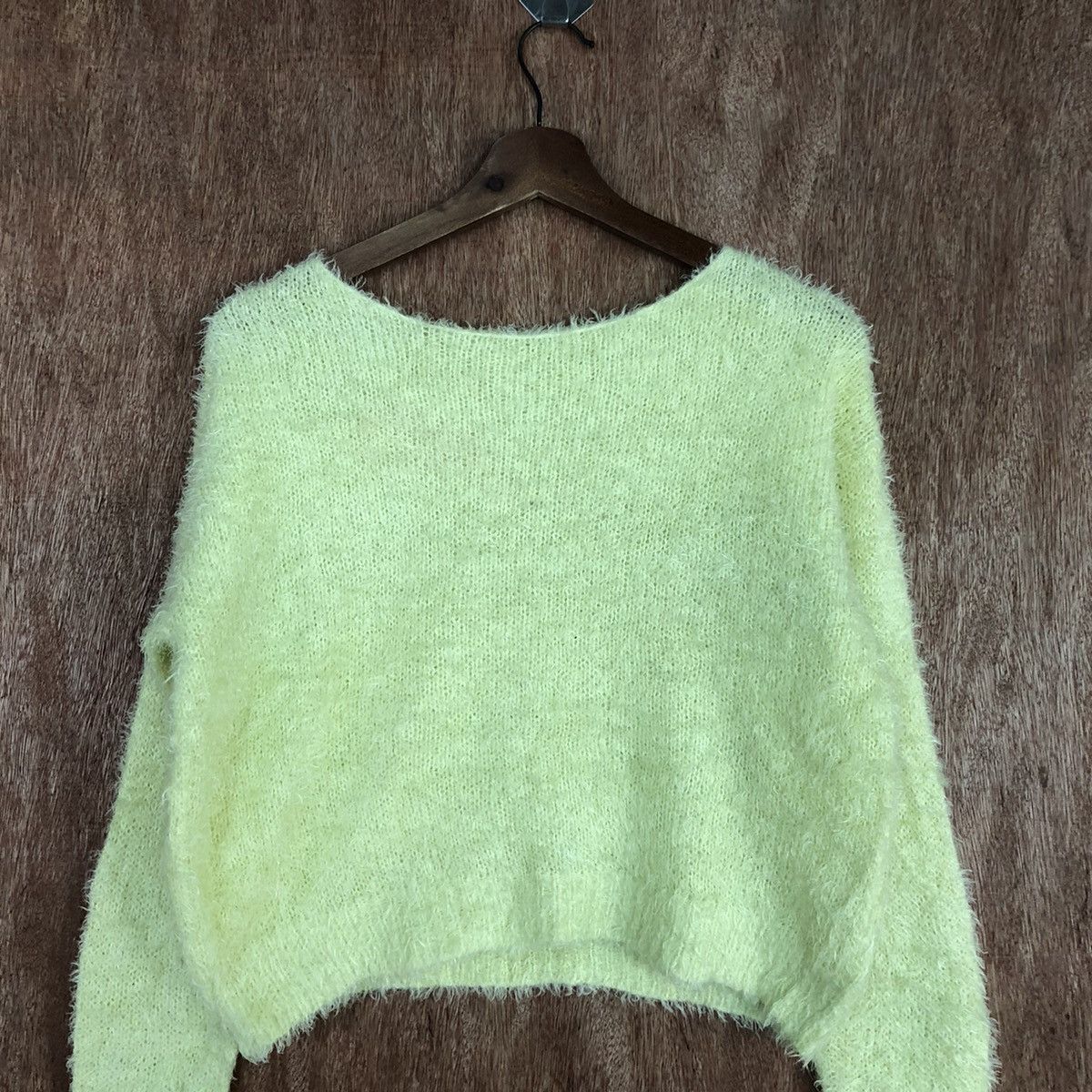 Aran Isles Knitwear × Japanese Brand GU Japan Yellow Mohair Knitwear #0483 Size US M / EU 48-50 / 2 - 8 Thumbnail