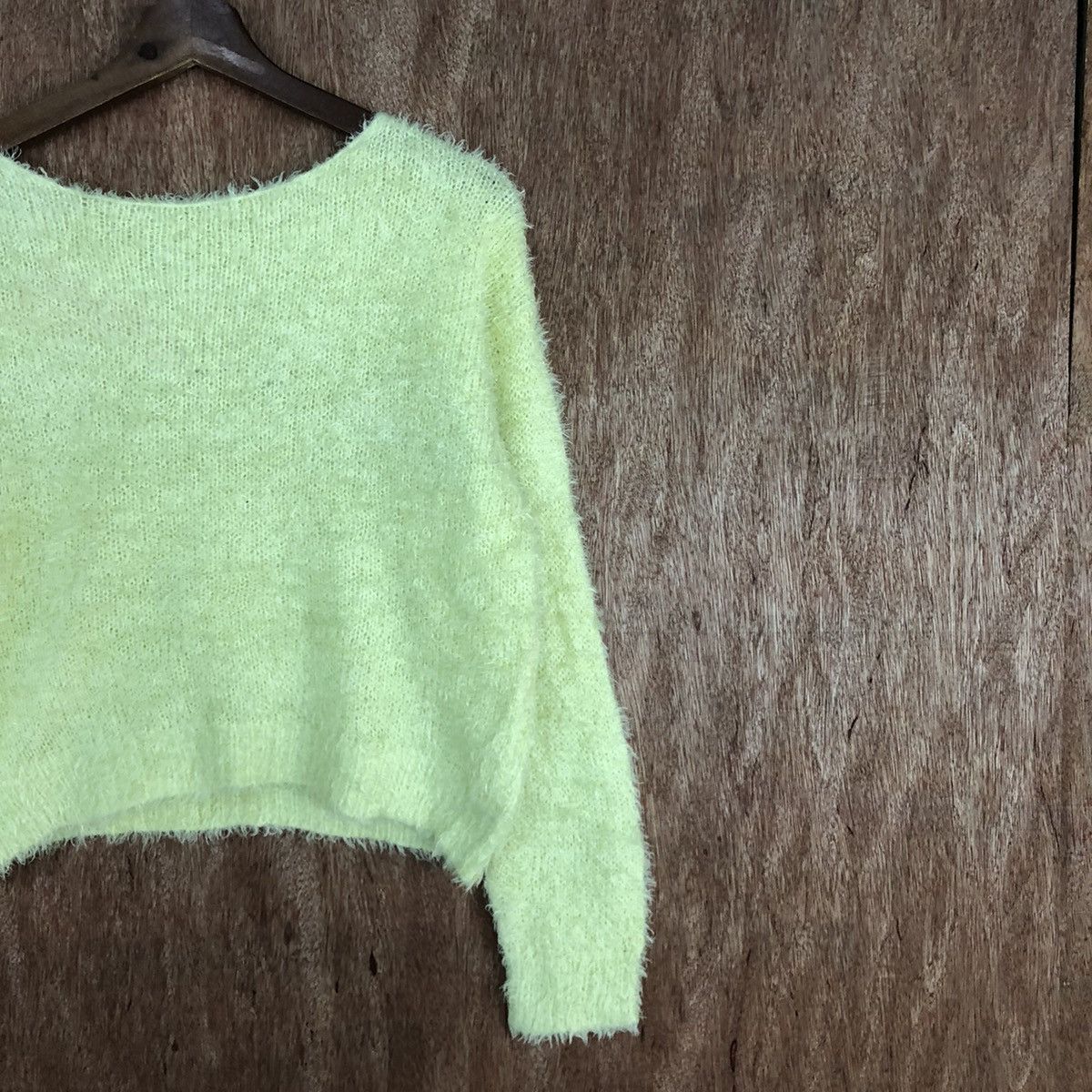 Aran Isles Knitwear × Japanese Brand GU Japan Yellow Mohair Knitwear #0483 Size US M / EU 48-50 / 2 - 5 Thumbnail
