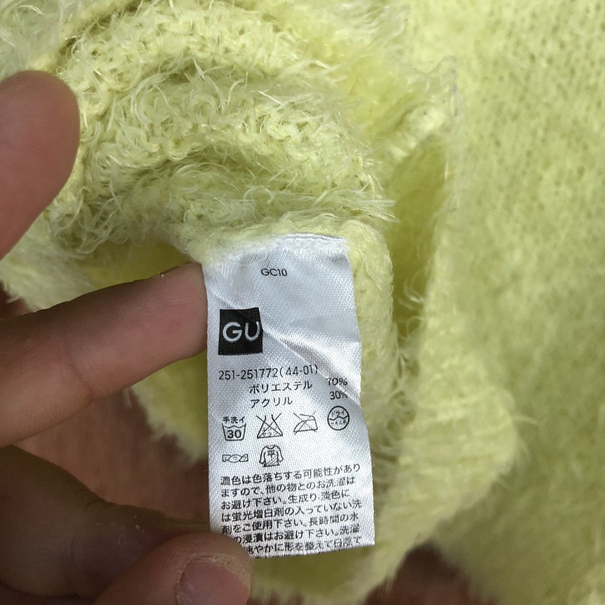 Aran Isles Knitwear × Japanese Brand GU Japan Yellow Mohair Knitwear #0483 Size US M / EU 48-50 / 2 - 12 Thumbnail