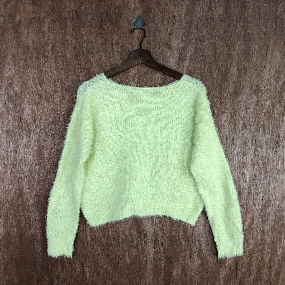 Aran Isles Knitwear × Japanese Brand GU Japan Yellow Mohair Knitwear #0483 Size US M / EU 48-50 / 2 - 11 Thumbnail