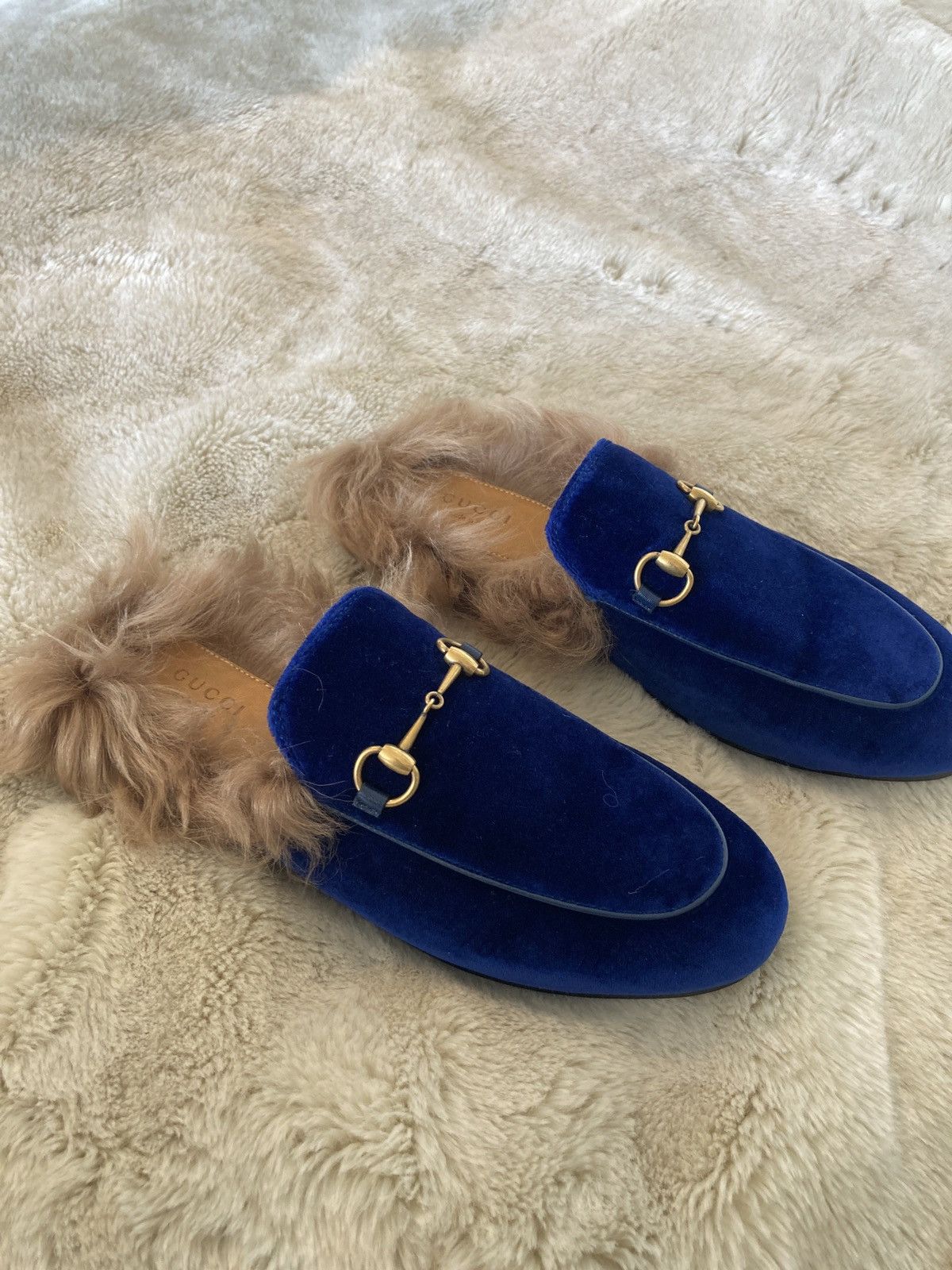 Gucci Velvet Princetown with Fur Size US 8 / IT 38 - 1 Preview