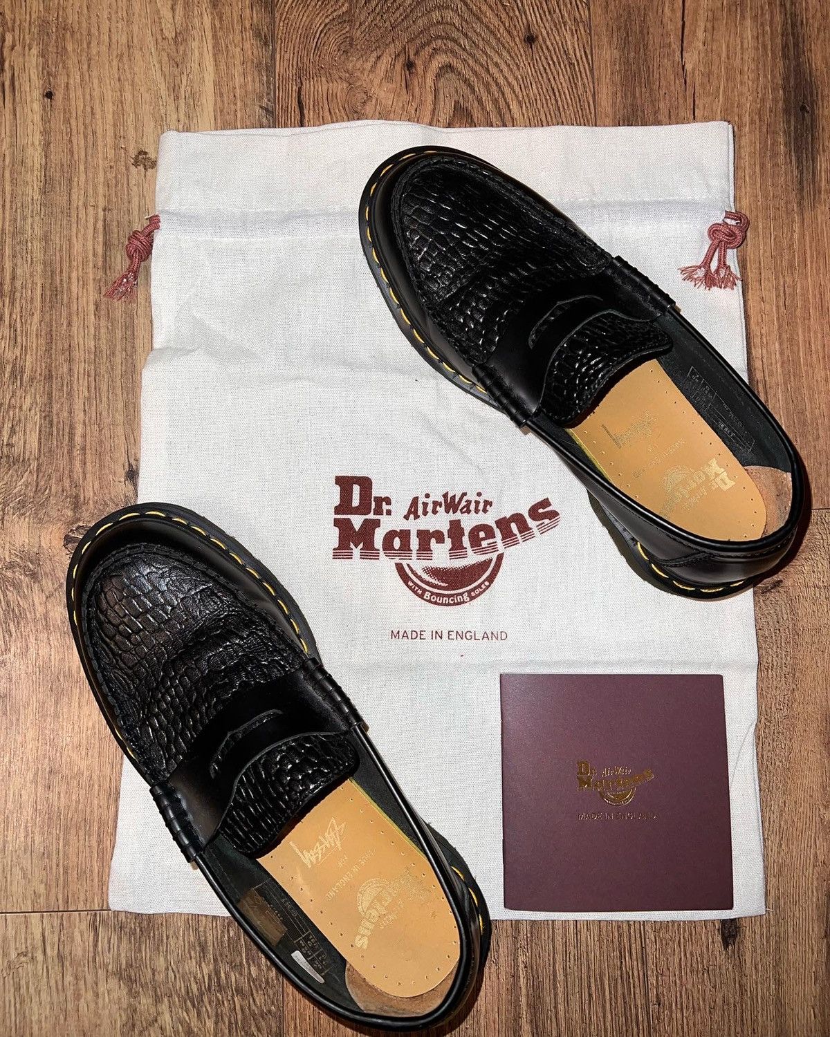 Dr Martens x Stussy Penton Loafer Shoes Black & White Croc Print Women\'s 7 Men 6 Dr. Martens x stüssy Penton loafer in white+black.... | Depop main image 2