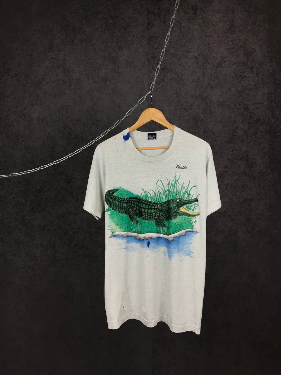 Vintage Crocodile animal Florida American vintage made in USA tee Size US L / EU 52-54 / 3 - 1 Thumbnail