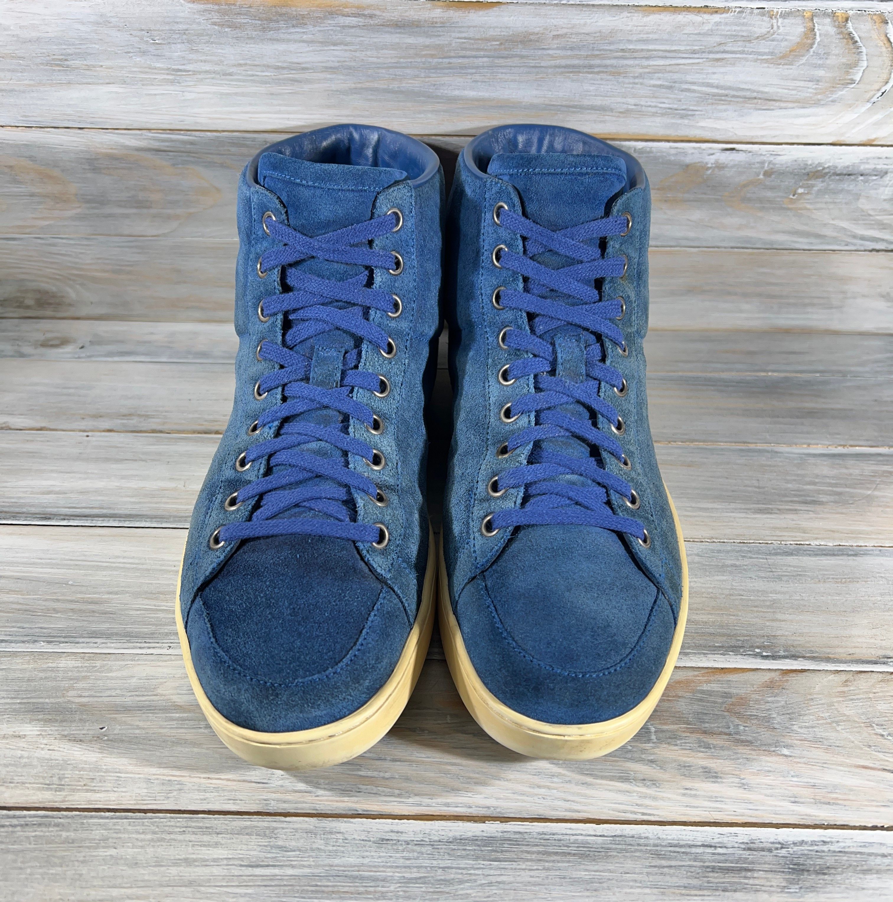 Gucci Gucci Men's Suede Hi Top Sneakers MadeItaly ItalianDesigner Size US 7 / EU 40 - 17 Thumbnail