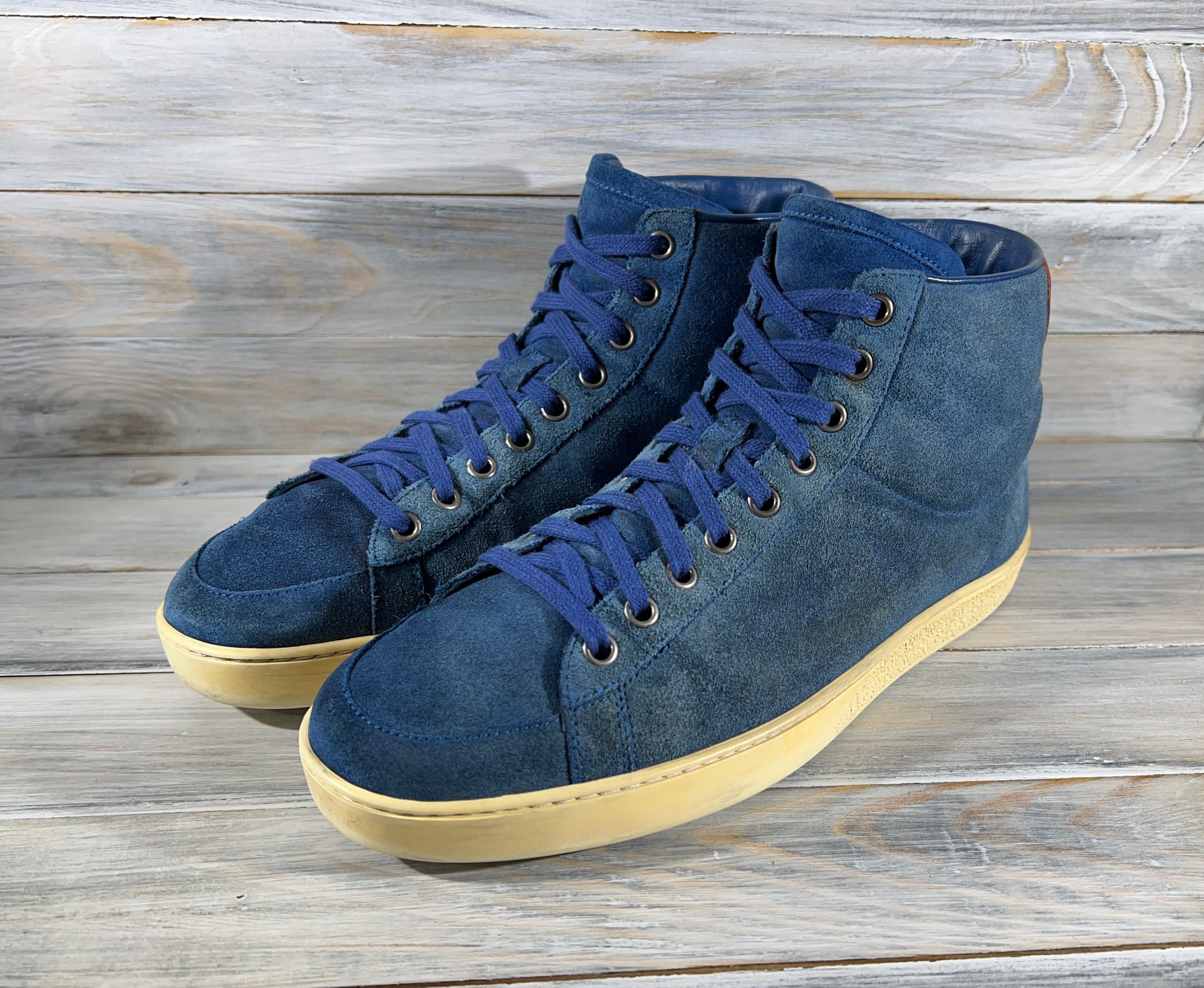 Gucci Gucci Men's Suede Hi Top Sneakers MadeItaly ItalianDesigner Size US 7 / EU 40 - 18 Thumbnail