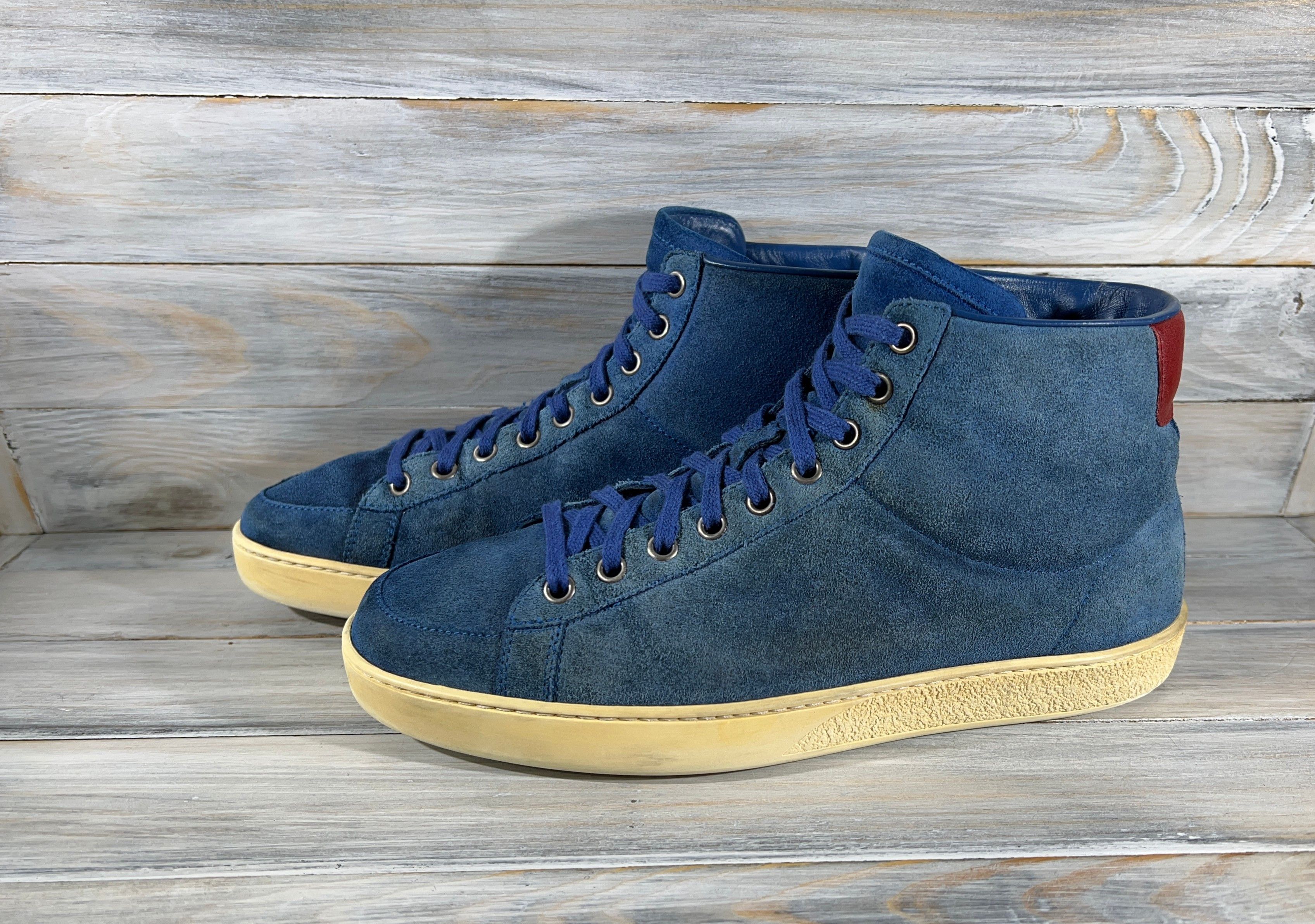 Gucci Gucci Men's Suede Hi Top Sneakers MadeItaly ItalianDesigner Size US 7 / EU 40 - 19 Thumbnail