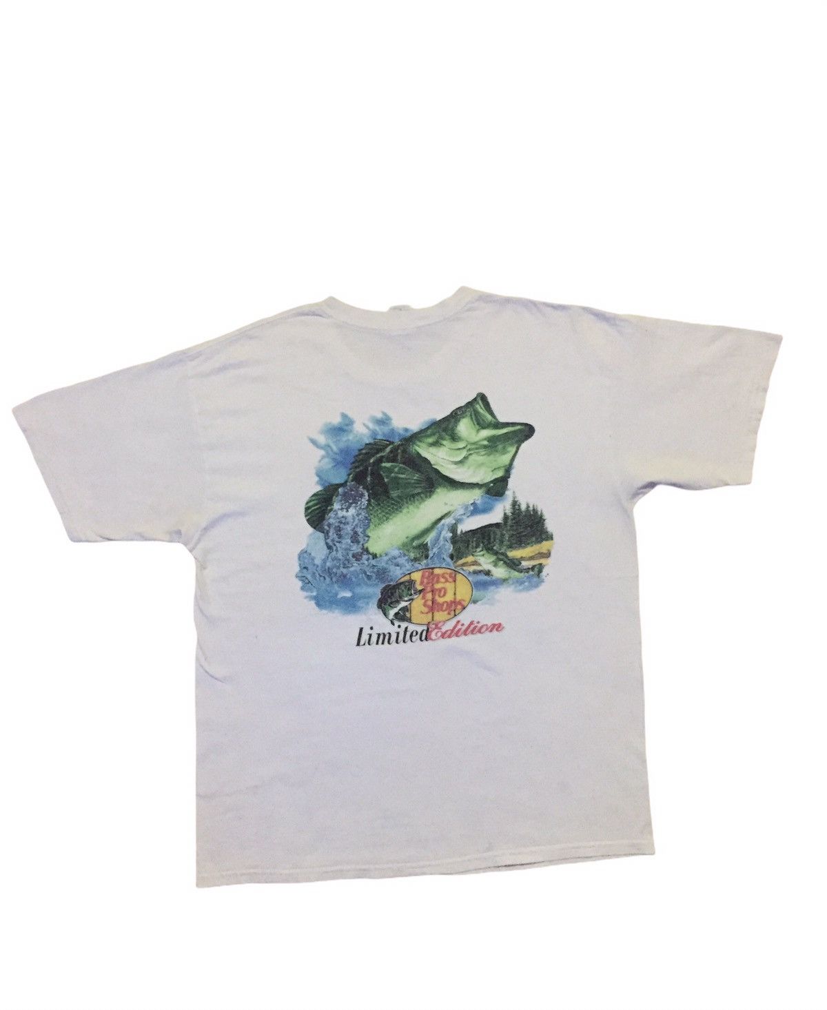 image of Archival Clothing x Bass Pro Shops Big Logo Print Avant Garde Streetwear Tee in White (Size XL)