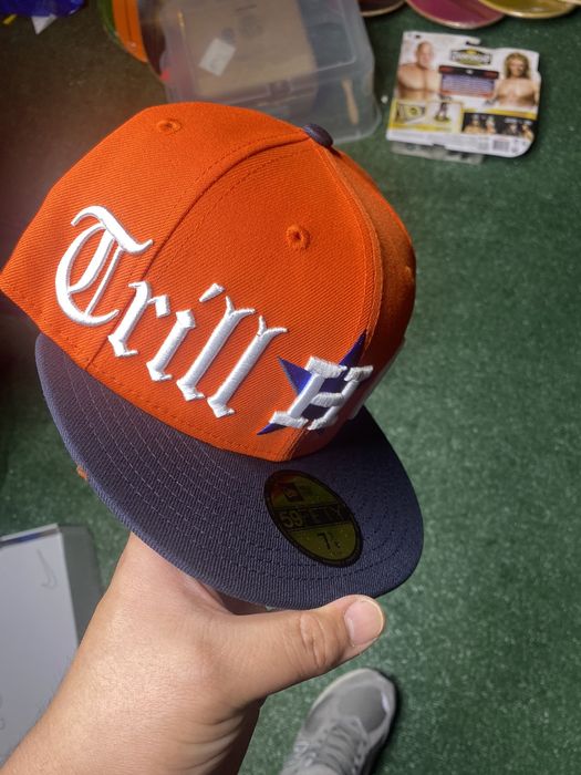 New Era Houston Astros Trill OG Fitted Hat 7 3/8 Bun B Rare Orange ...