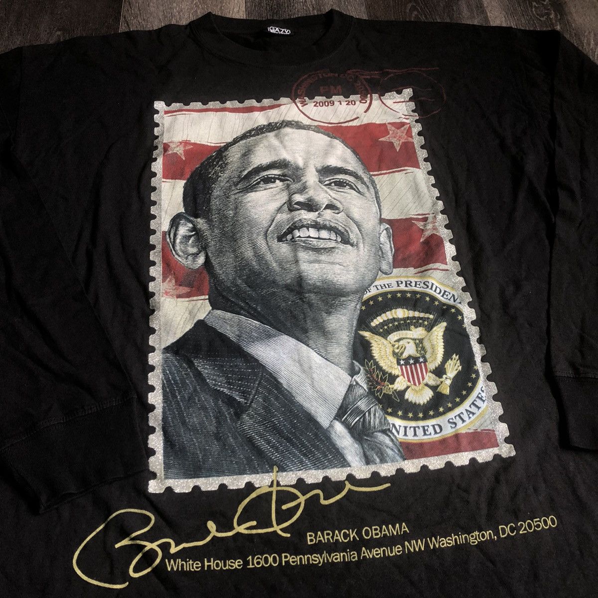 Vintage Vintage 2000s Barack Obama President Stamp Logo Longsleeve Size US XXL / EU 58 / 5 - 2 Thumbnail