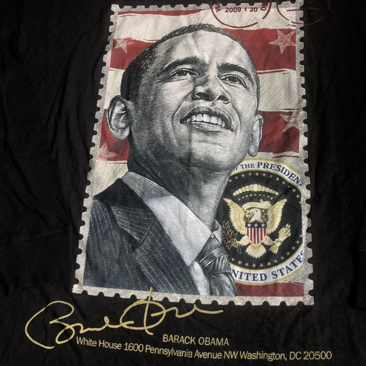 Vintage Vintage 2000s Barack Obama President Stamp Logo Longsleeve Size US XXL / EU 58 / 5 - 3 Thumbnail