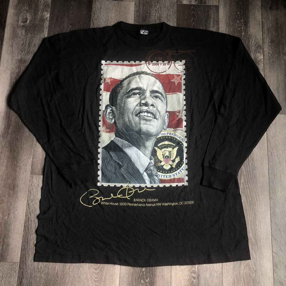 Vintage Vintage 2000s Barack Obama President Stamp Logo Longsleeve Size US XXL / EU 58 / 5 - 1 Thumbnail