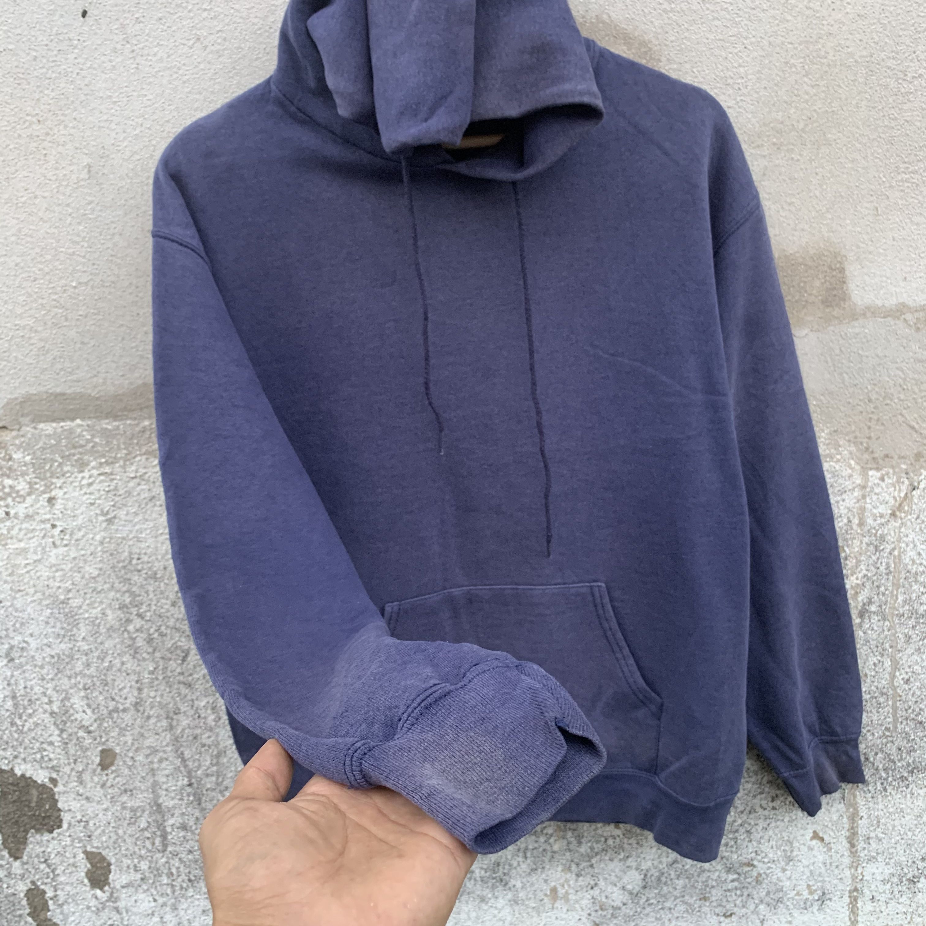 Fruit Of The Loom Vintage 90s Repton Pullover Blank Hooded Sweatshirts Size US M / EU 48-50 / 2 - 2 Thumbnail