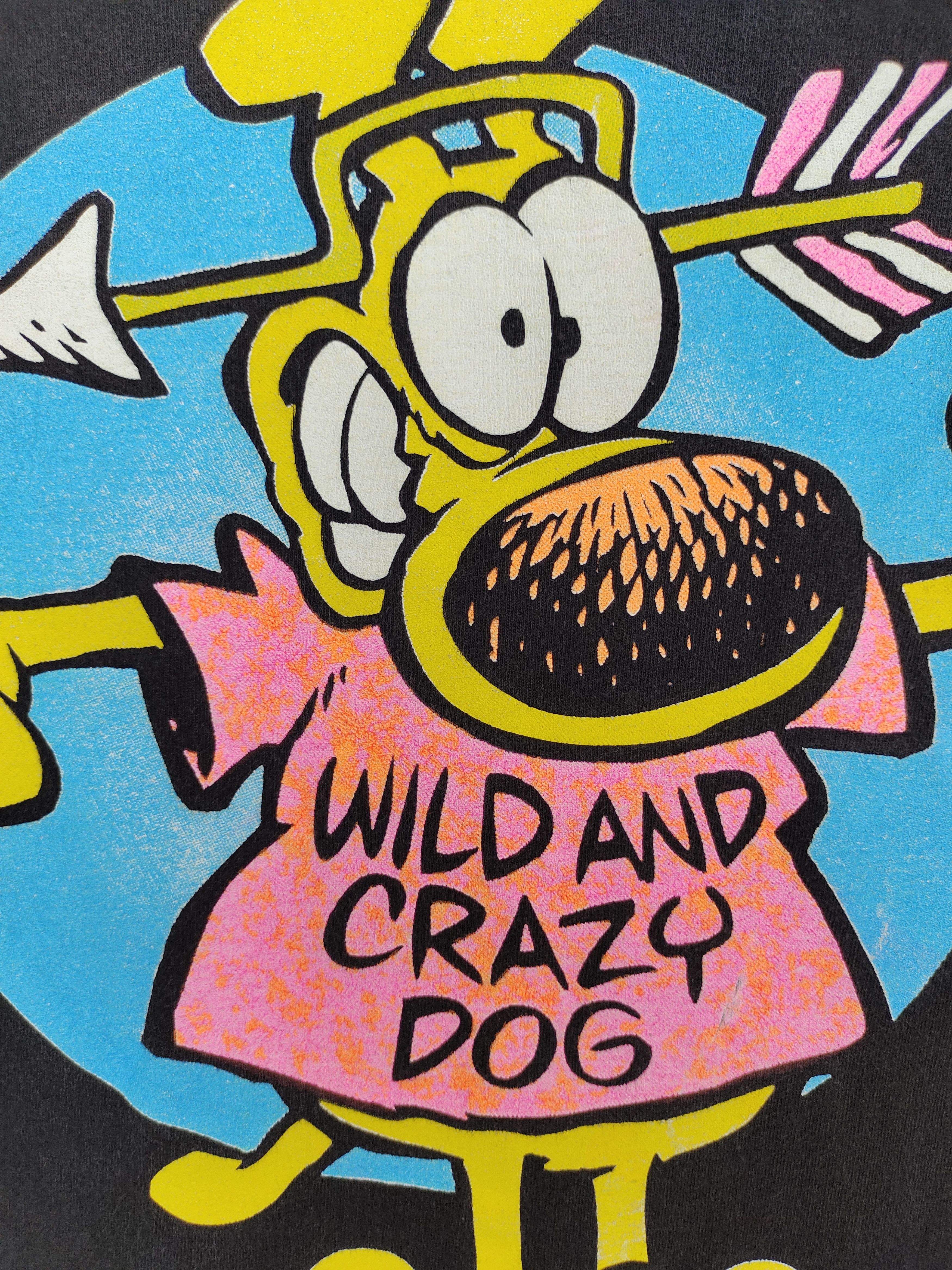 Vintage Vintage 90s Wild And Crazy Dog T Shirt Size US L / EU 52-54 / 3 - 2 Thumbnail