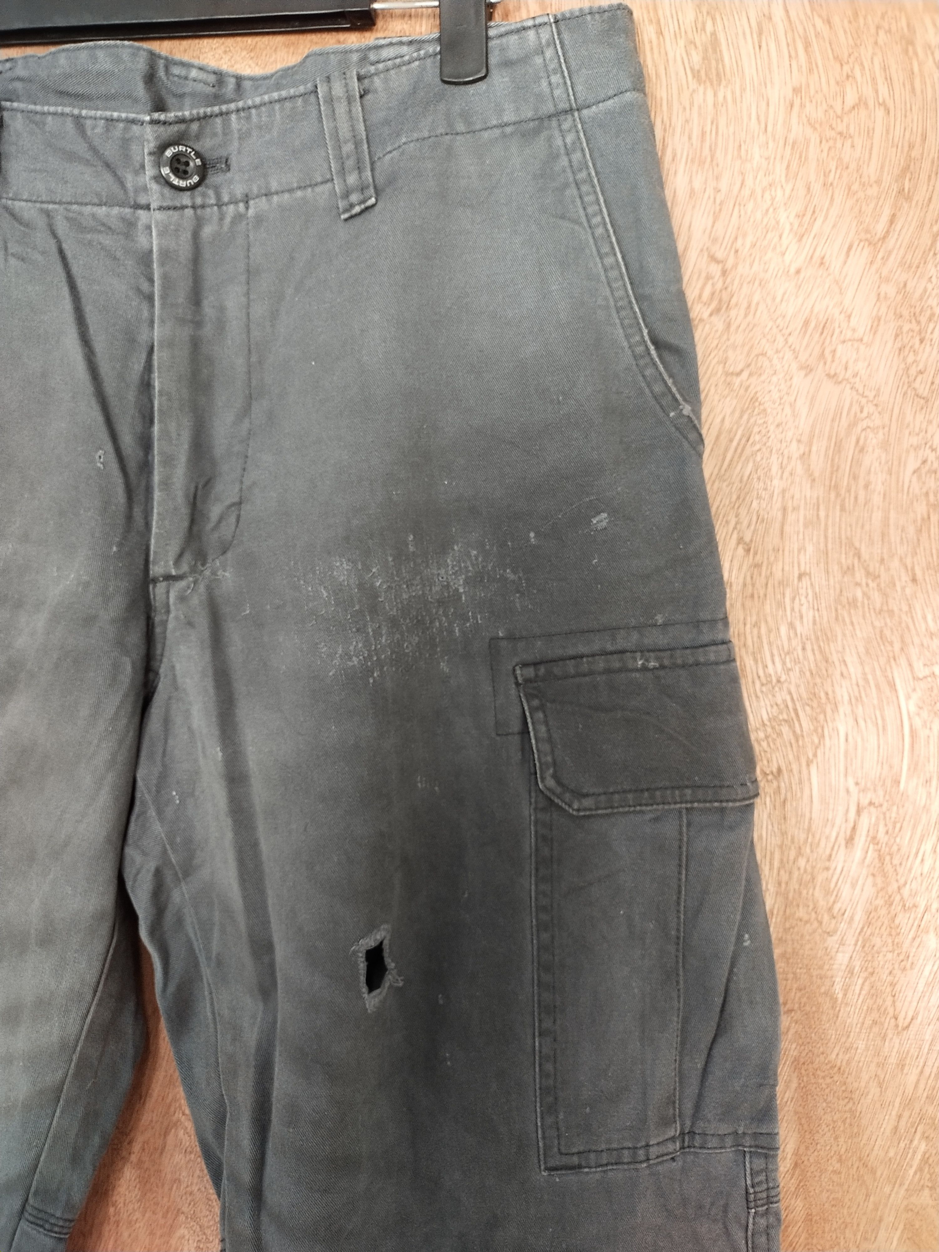 Japanese Brand Burtle gray dirty thrashed multipocket cargo pants #S118 Size US 31 - 4 Thumbnail
