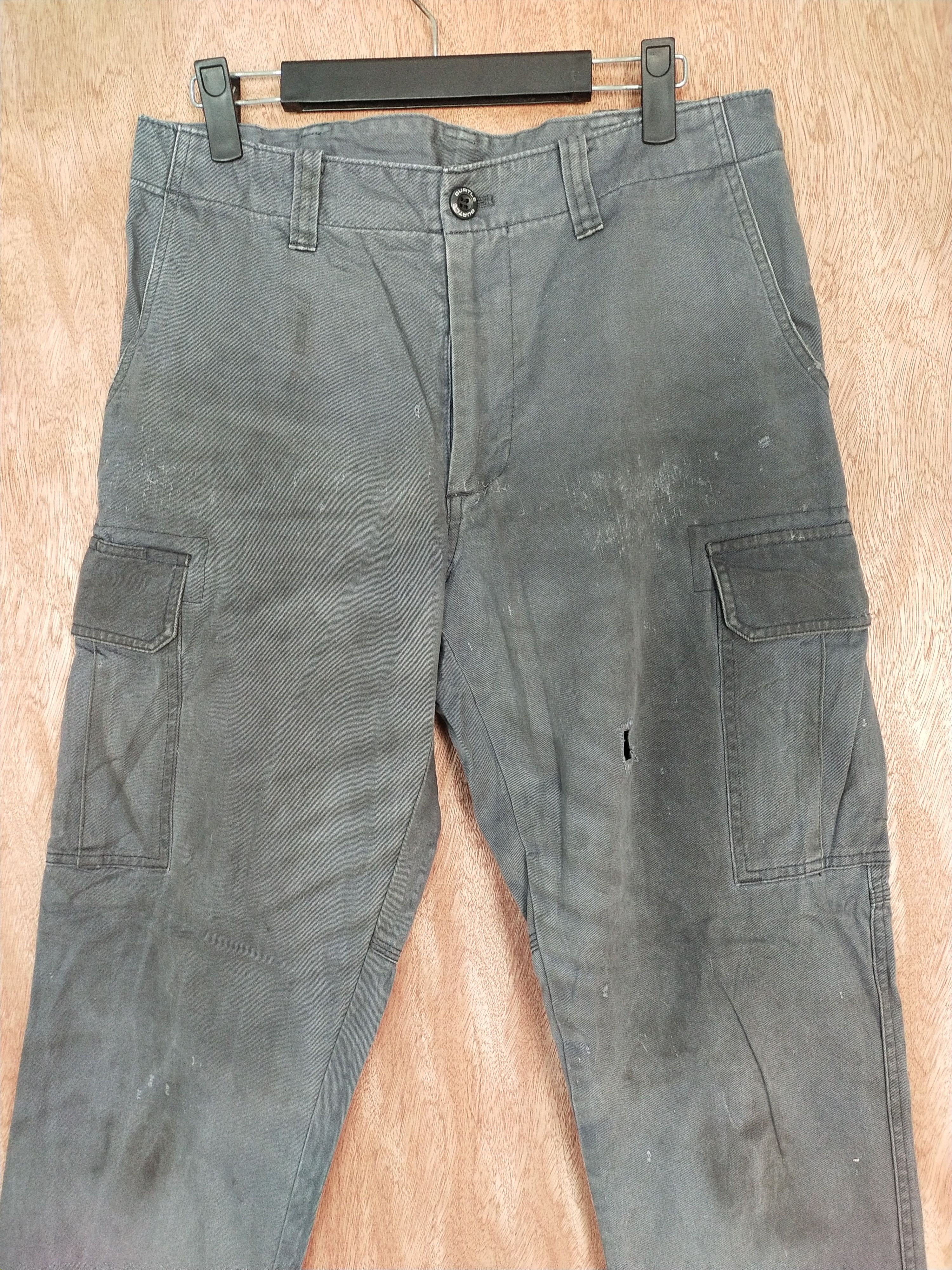 Japanese Brand Burtle gray dirty thrashed multipocket cargo pants #S118 Size US 31 - 2 Thumbnail