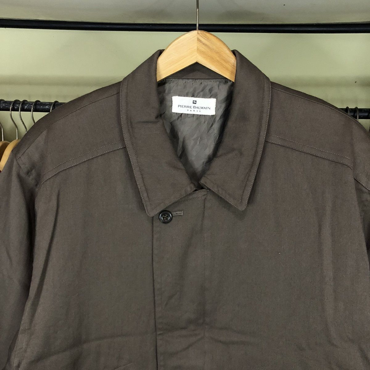 Pierre Balmain × Vintage Vintage 80s Bikers Wool Jacket Pierre Balmain Size US L / EU 52-54 / 3 - 3 Thumbnail