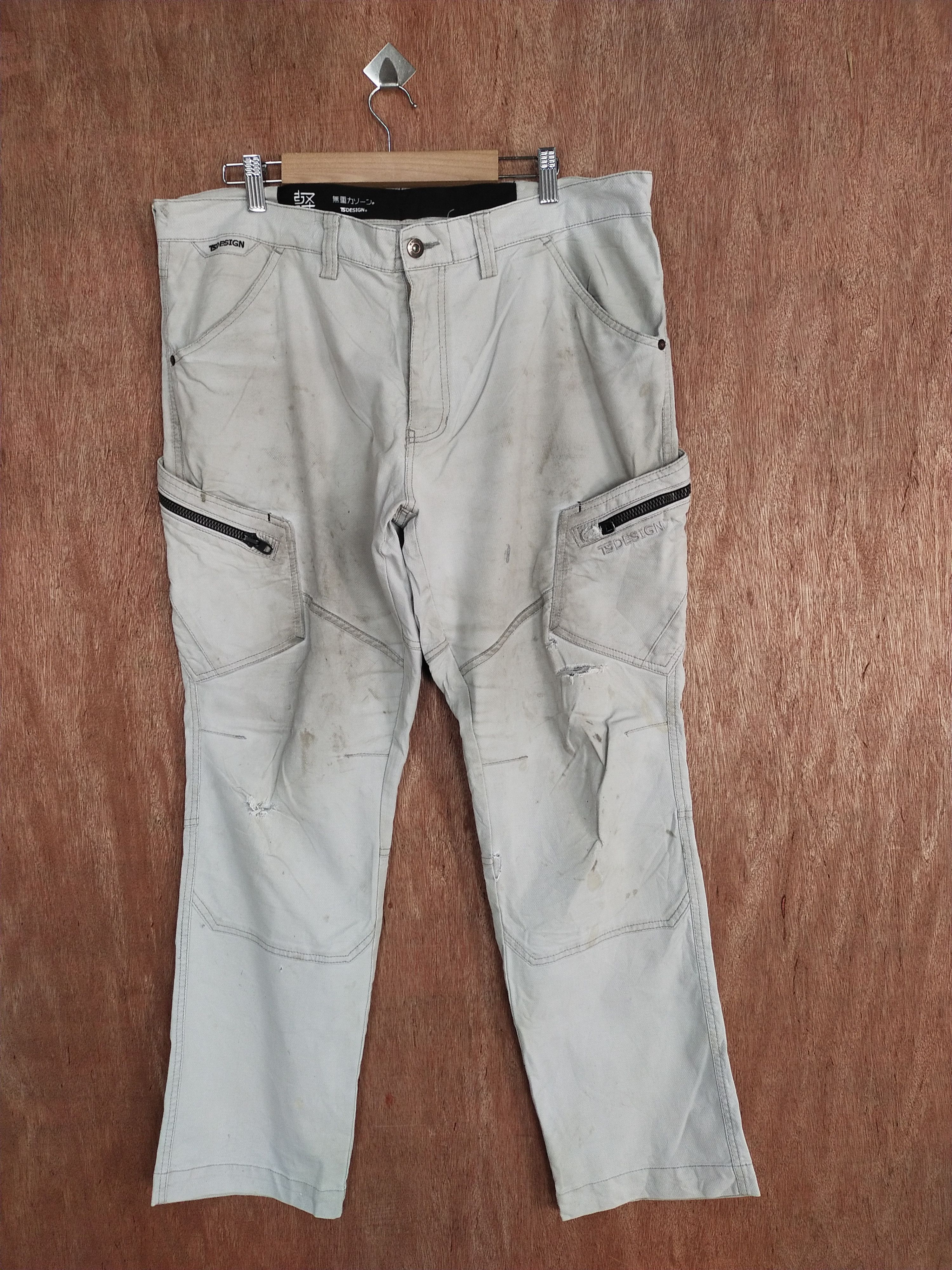 Japanese Brand TS Design dirty thrashed multipocket cargo pants #S121 Size US 37 - 1 Thumbnail