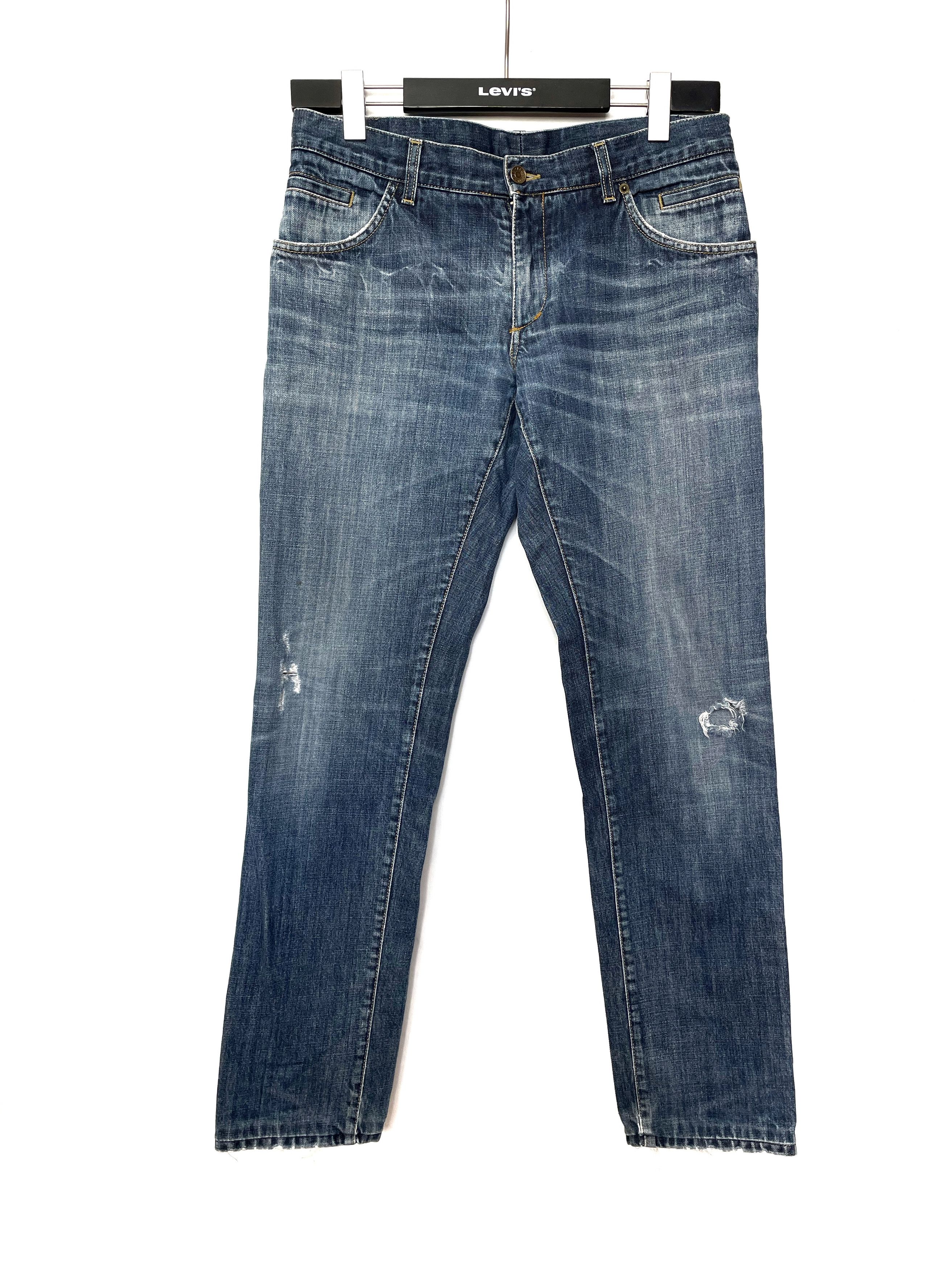 Dolce & Gabbana Dolce & Gabbana Size 50 Blue Fade & Holes Size US 31 - 1 Thumbnail