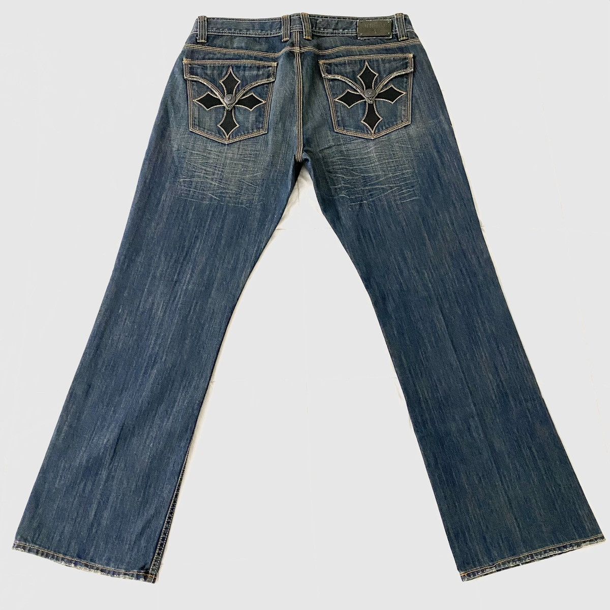 Affliction "Denim Killer" Distressed Skull Jeans