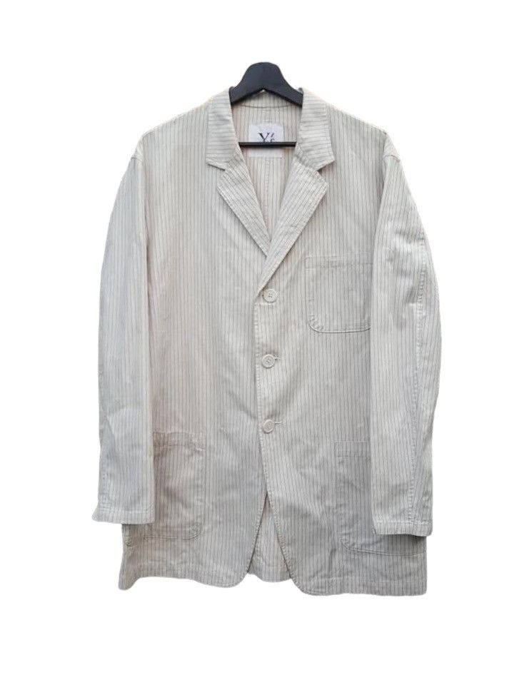 Yohji Yamamoto Y's Yohji Yamamoto Pin Stripe Light Coat Jacket Size US L / EU 52-54 / 3 - 3 Thumbnail